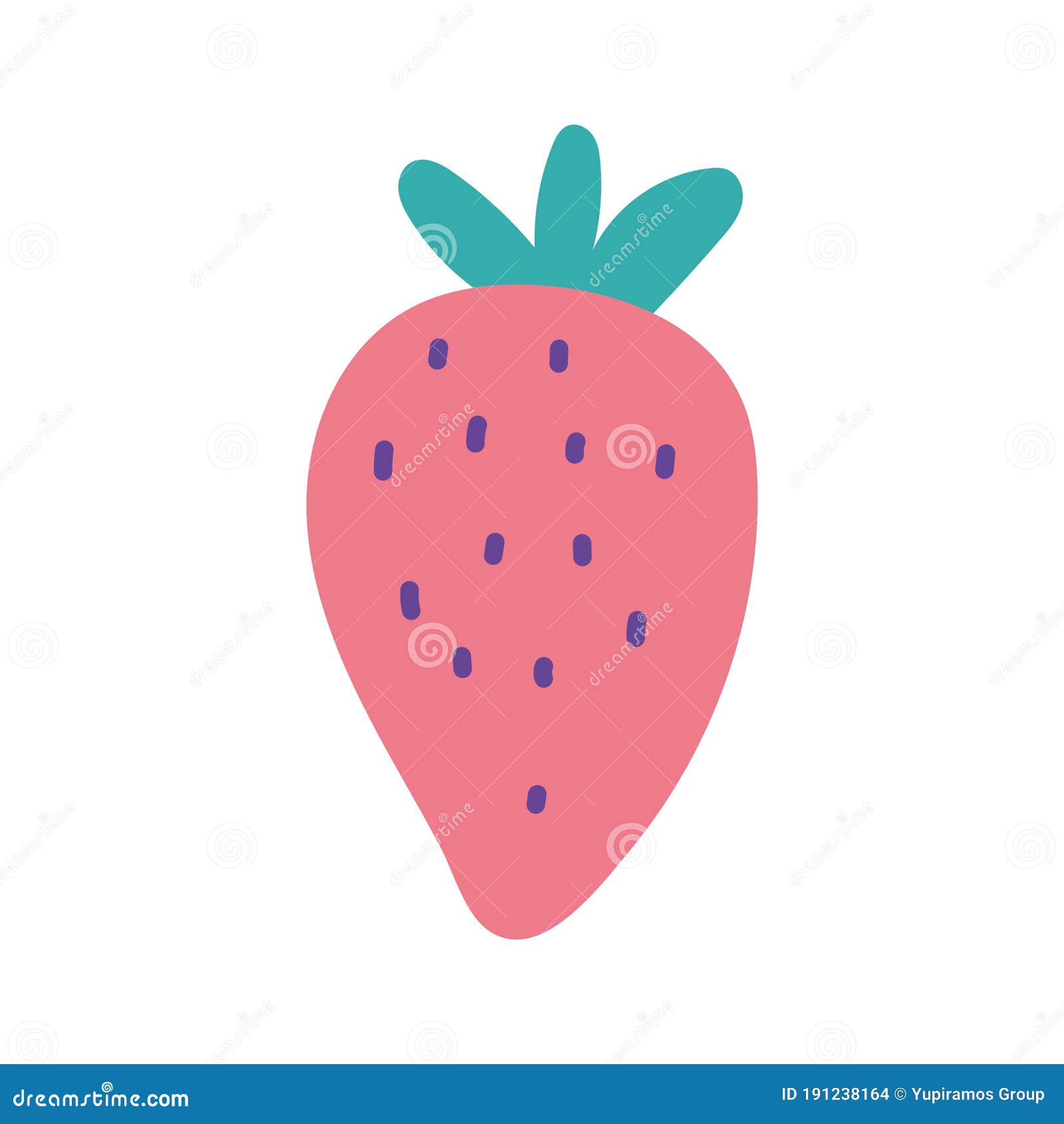 Fresh Fruit Strawberry Cartoon Isolated Design Icon Stock Vector