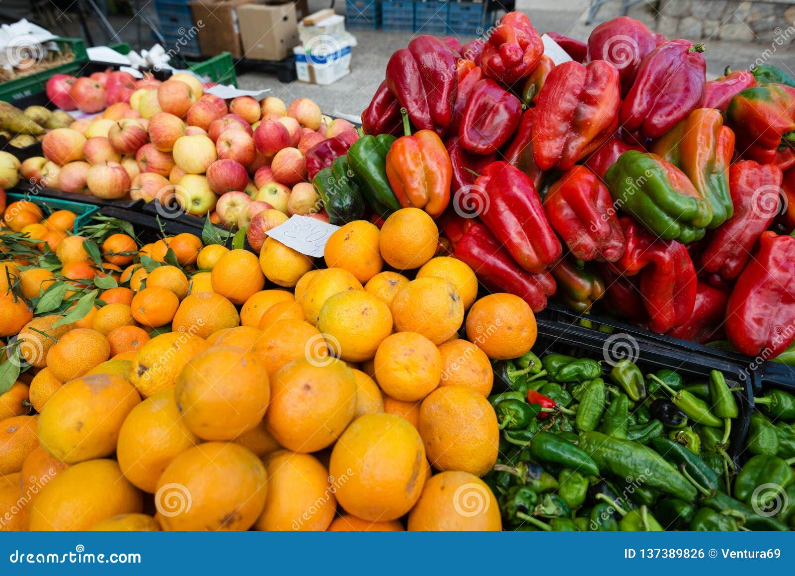 Fresh Fruit and Vegetable at the Market Stock Photo Image of apples, diet 137389826