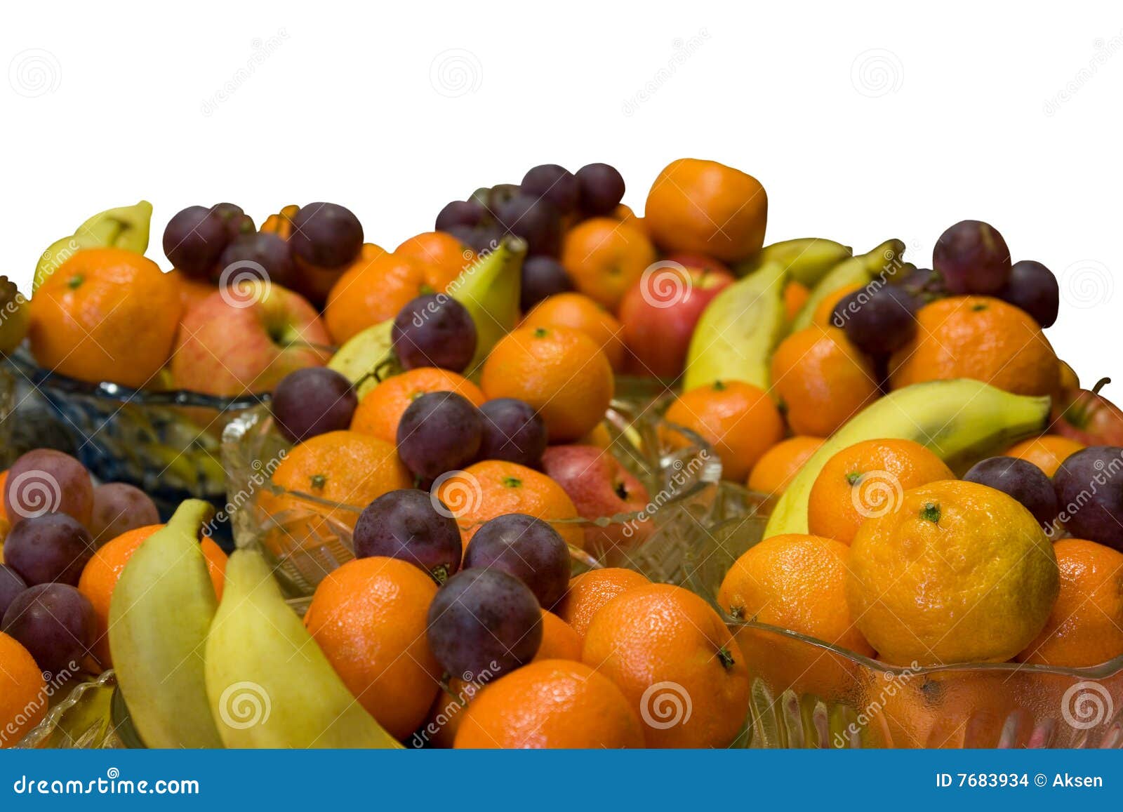 Fresh Fruits in Crystal Vases Stock Photo Image of grapes, glassware