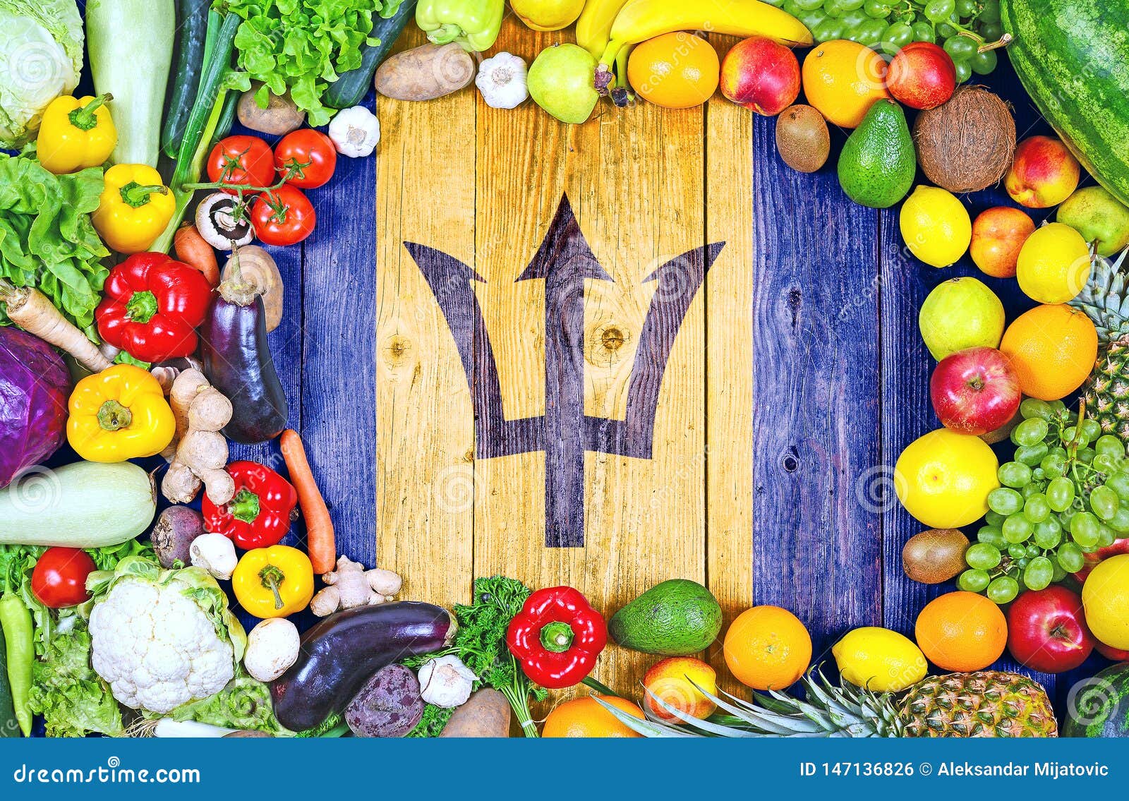 Fresh Fruits and Vegetables from Barbados Stock Photo Image of