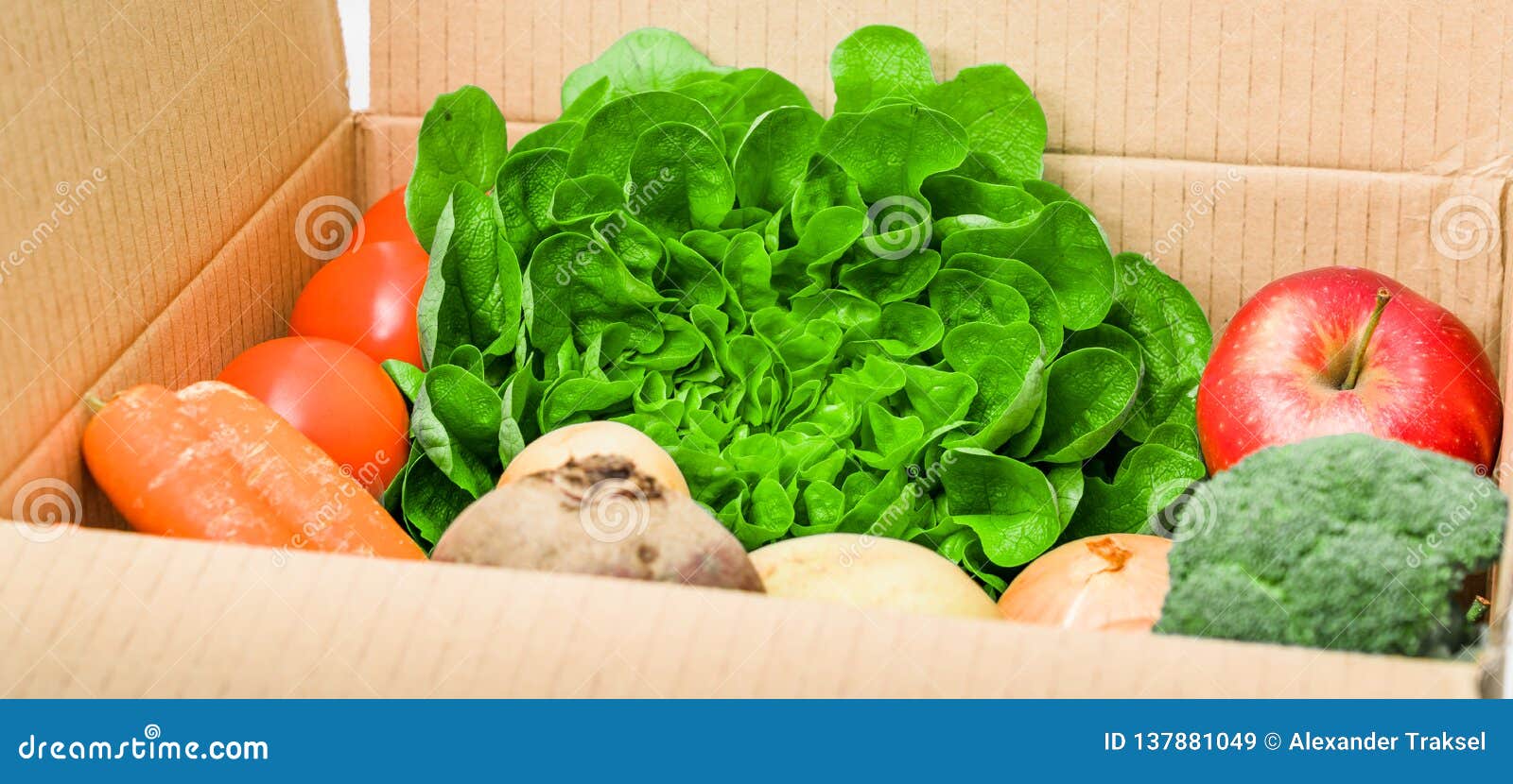 Fresh Fruits and Vegetables . Vegetables Box, Delivery Box Stock Image