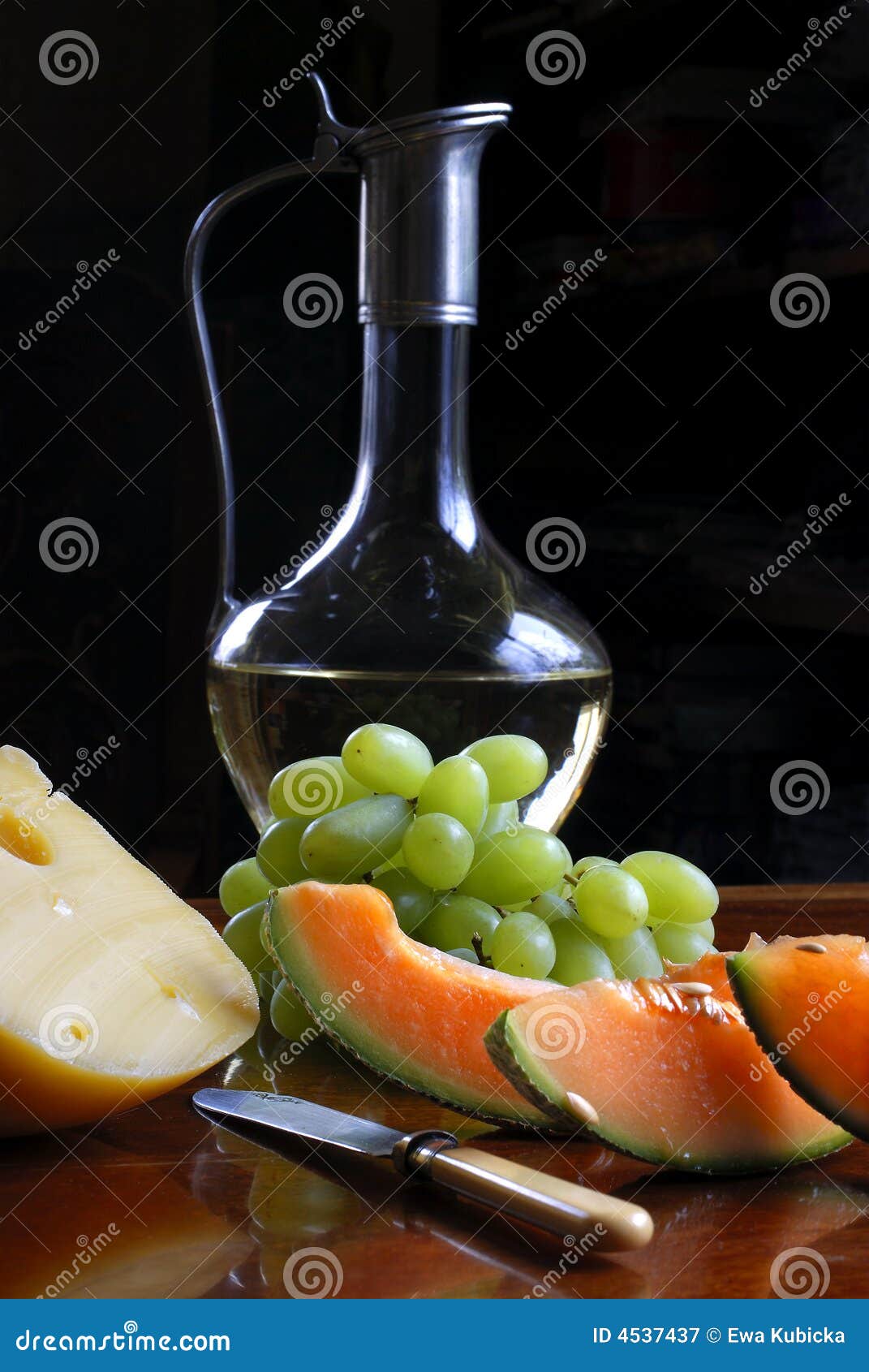 Fresh Fruits and White Wine Stock Image Image of still, grapes 4537437