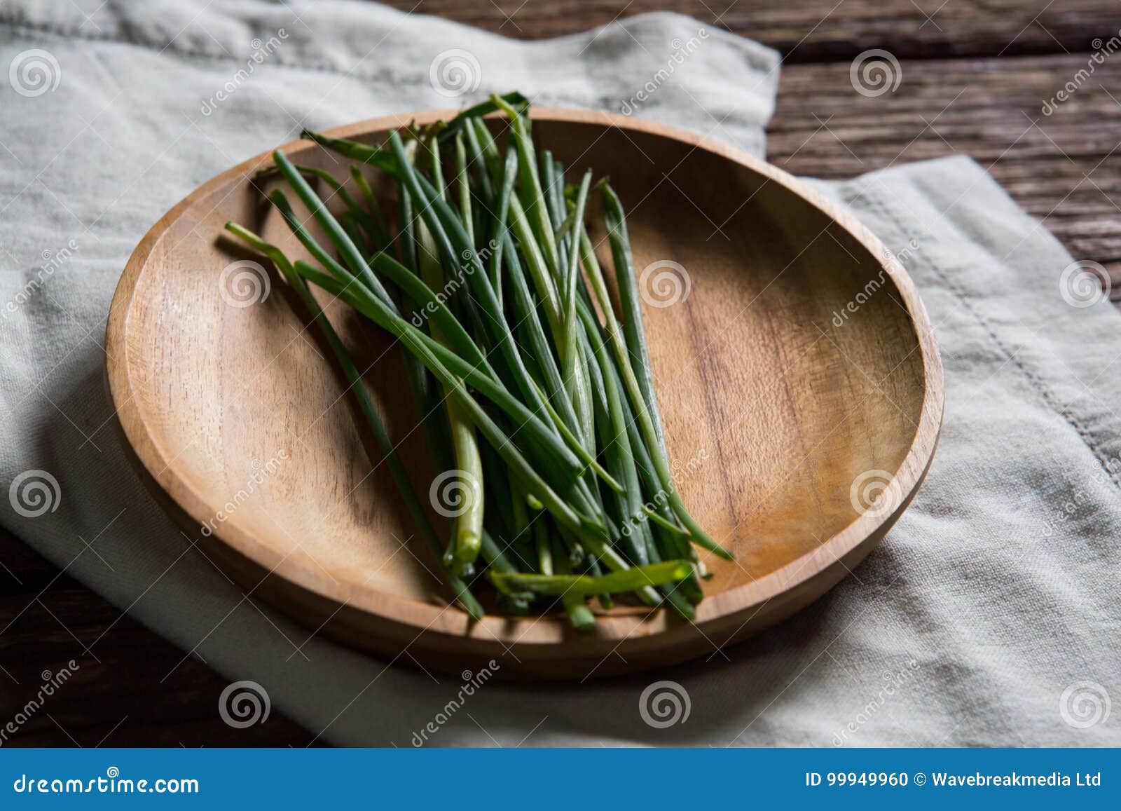 Fresh Garlic Chives in Plate Stock Photo Image of ingredient, prepare