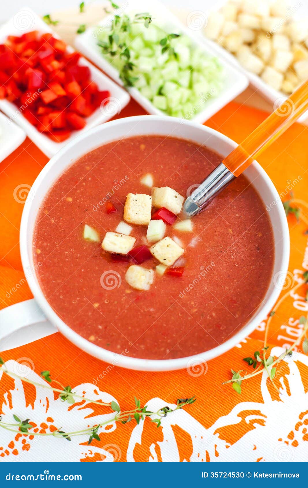 Fresh Gazpacho soup stock photo. Image of culture, bowl 35724530