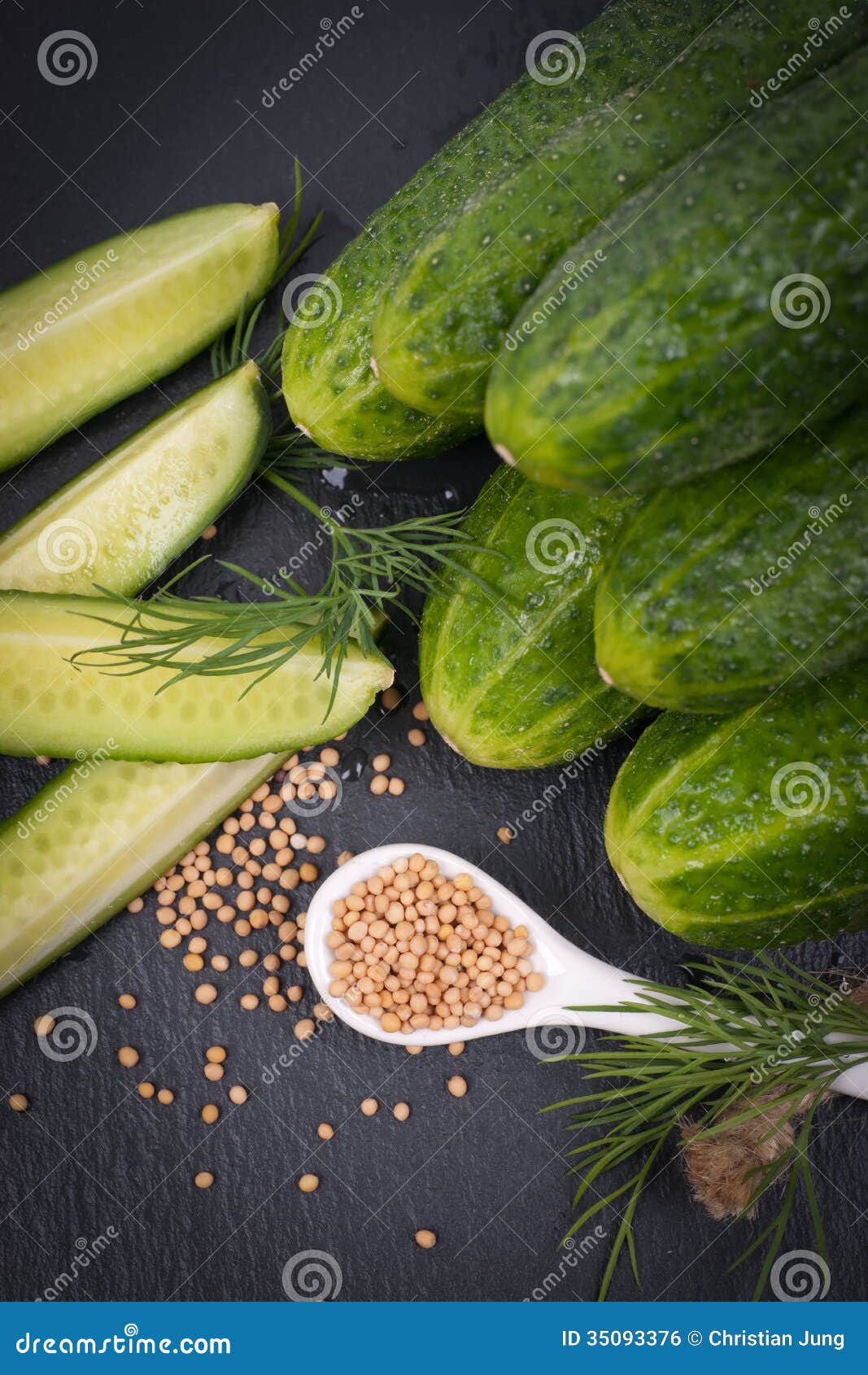Fresh gherkins stock photo. Image of seasoning, diet 35093376