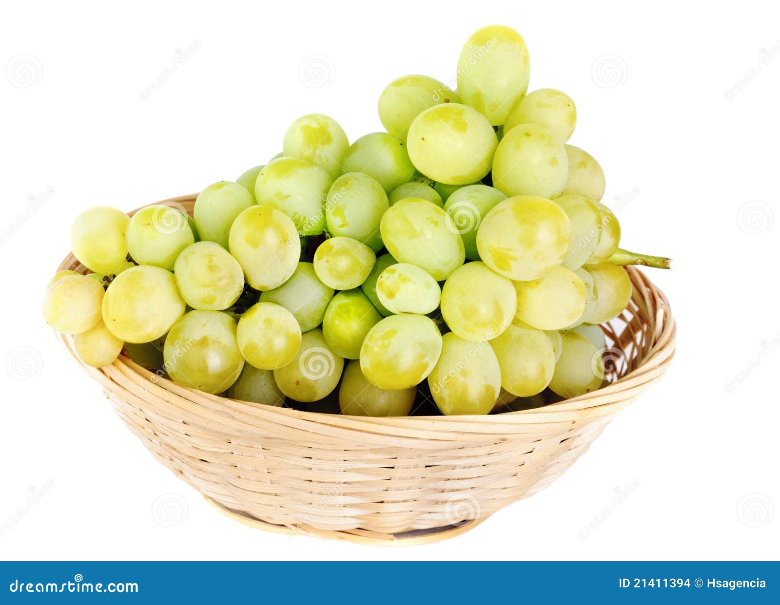 Fresh Grapes In Fruit Basket Stock Photo Image of isolated, dessert 21411394