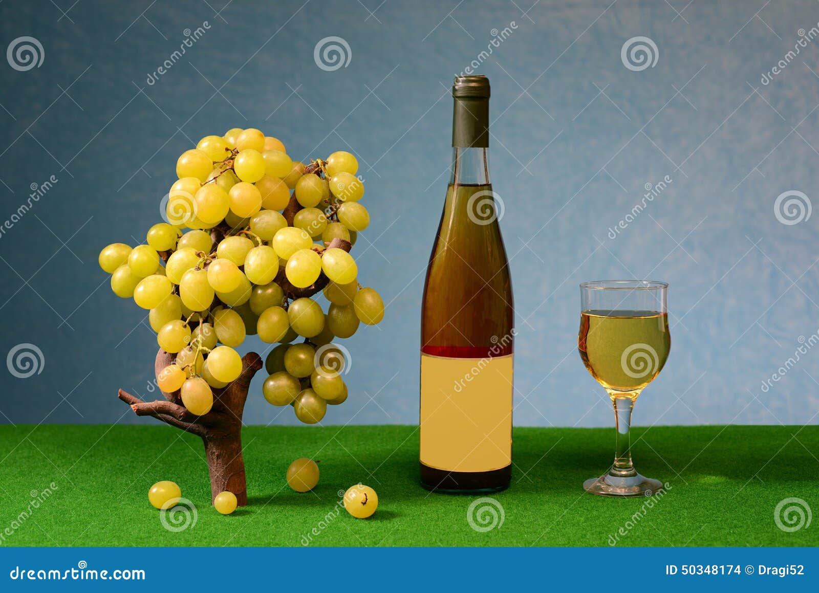 Fresh Grapes and Wine in the Bottle and Glass Stock Photo Image of