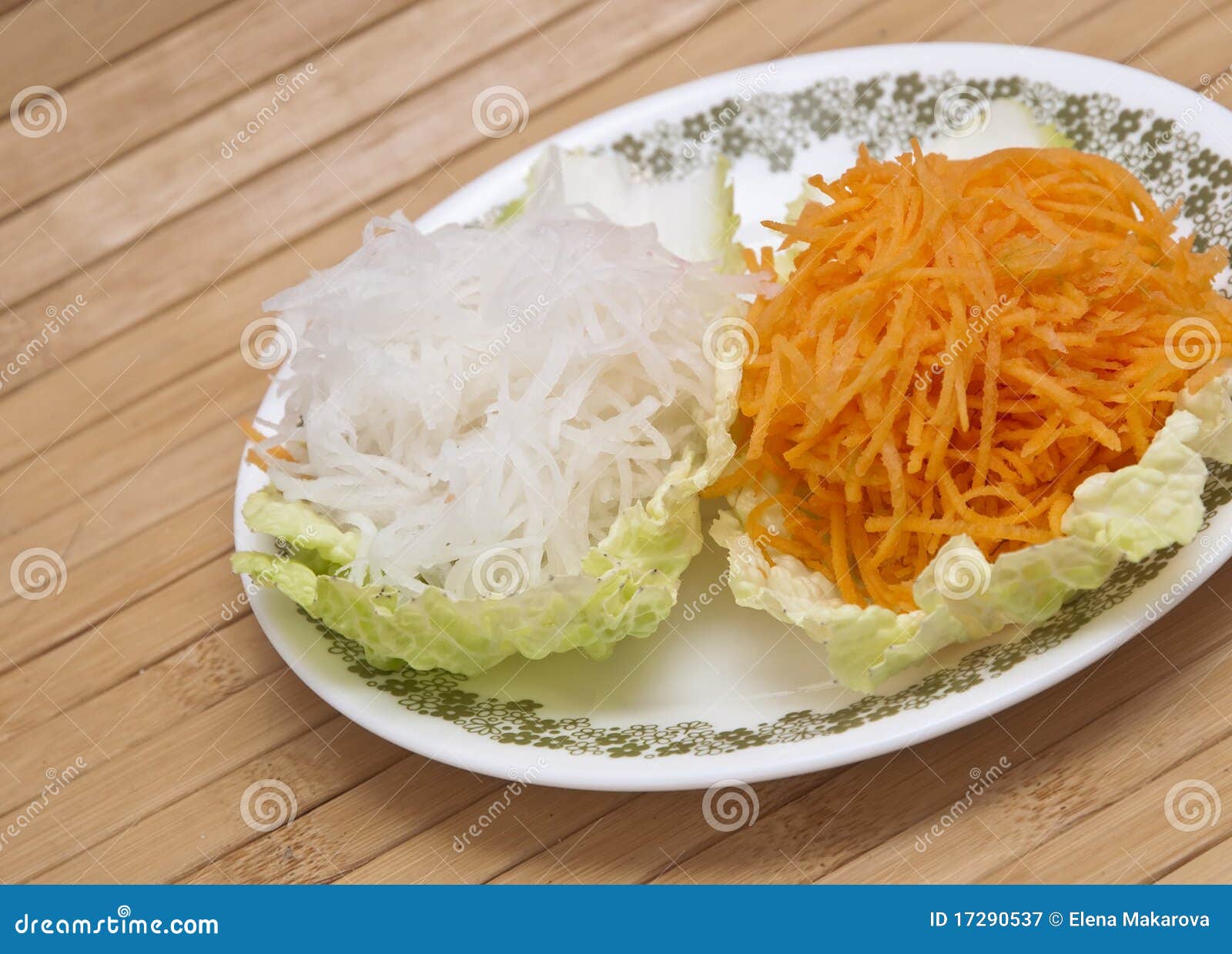 Fresh Grated Carrots and Daikon Radish Stock Image Image of
