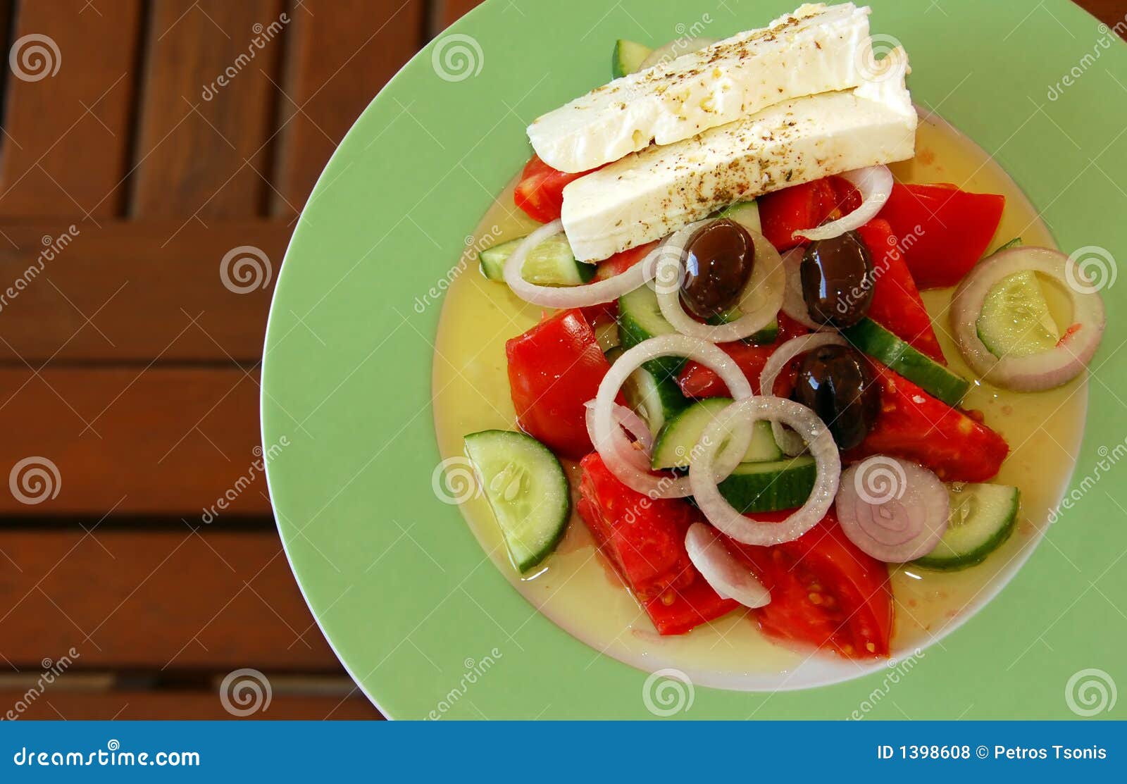 Fresh greek salad stock photo. Image of lunch, olive, organic 1398608