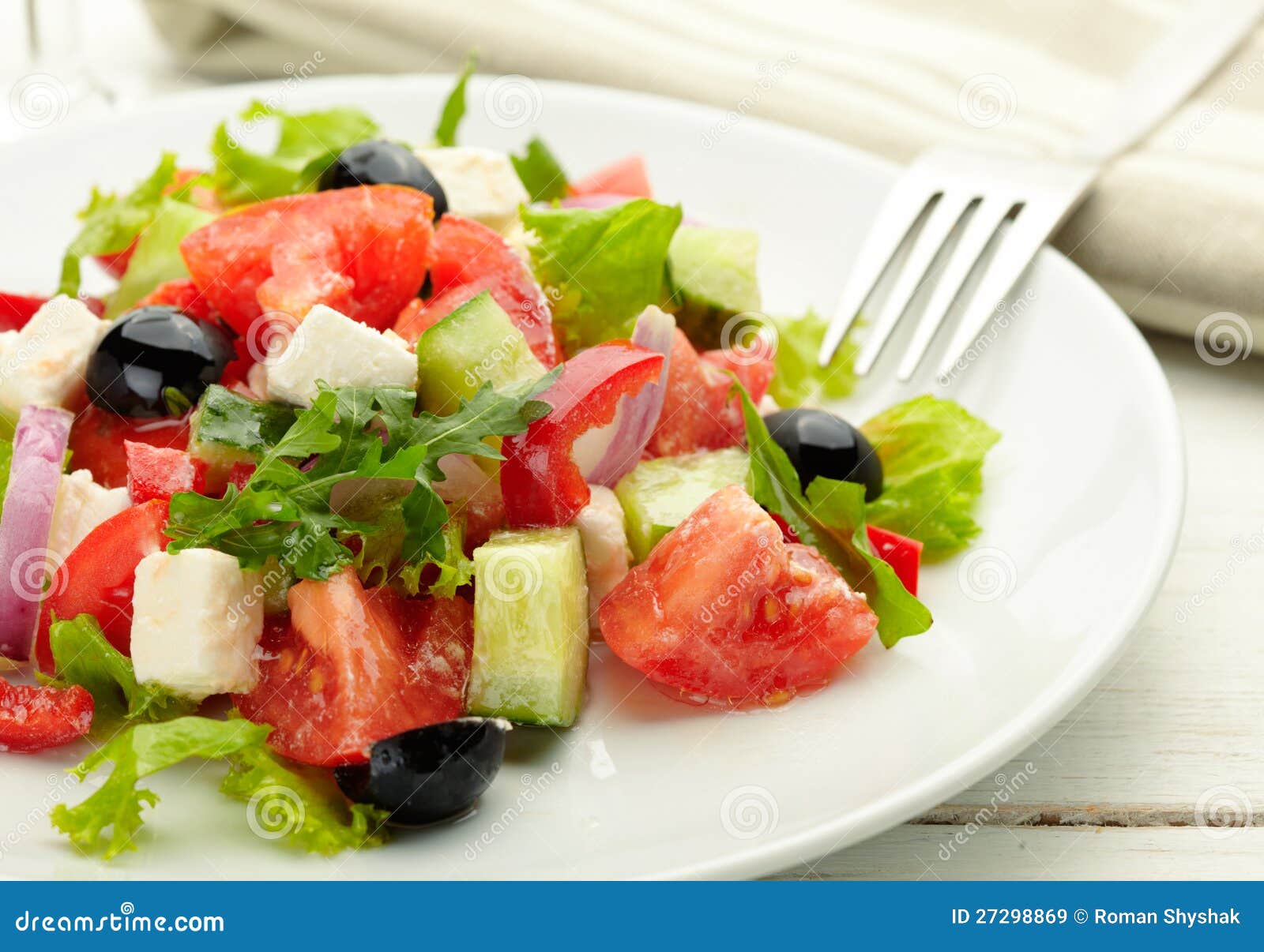 Fresh Greek Salad stock image. Image of feta, bowl, colored 27298869