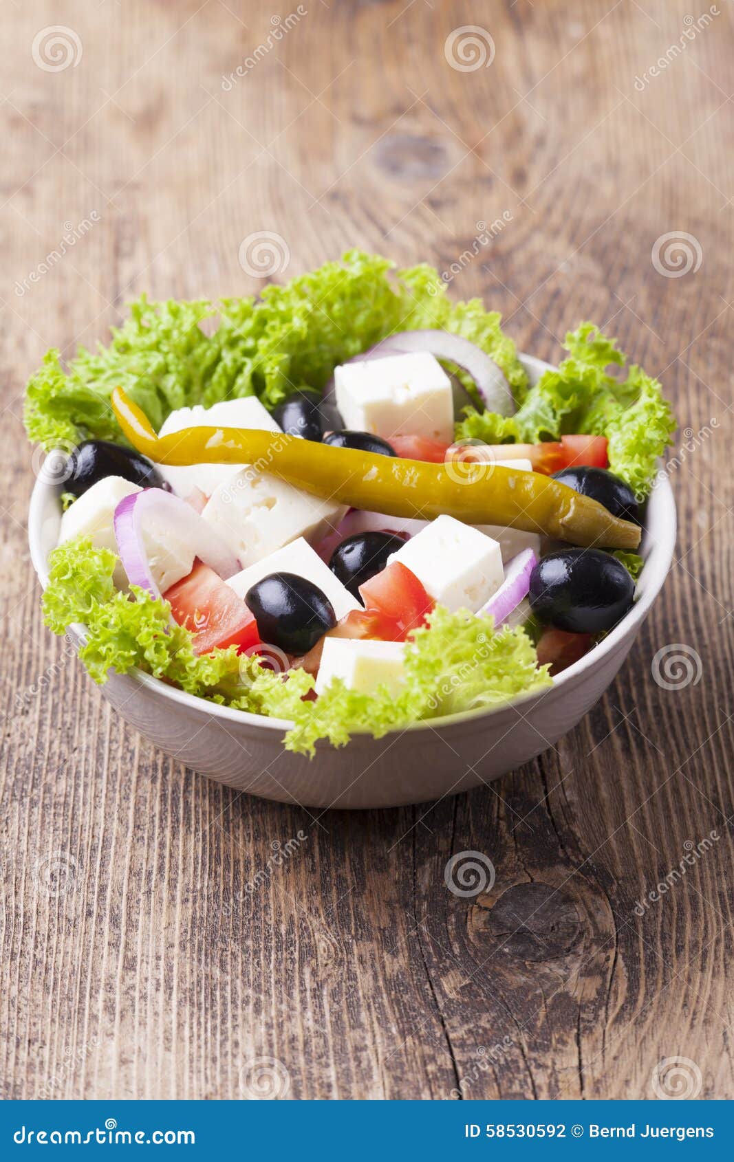 Fresh greek salad stock photo. Image of eating, fresh 58530592