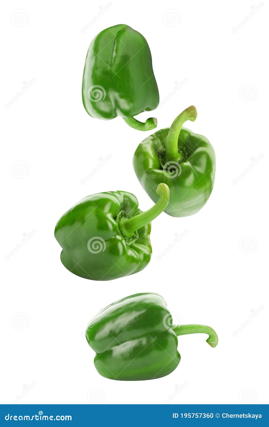 Fresh Green Bell Peppers Falling Stock Photo Image of organic, fresh