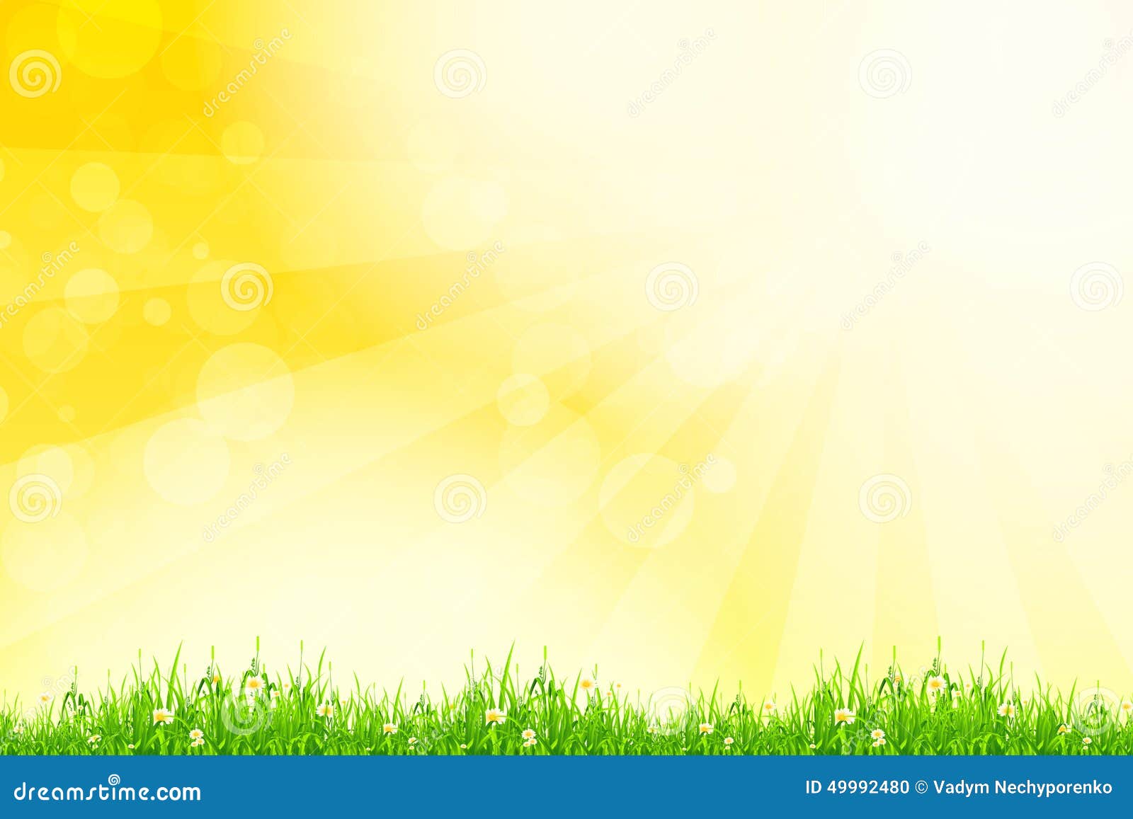 Fresh Green Grass with Yellow Bokeh and Sunlight. Beauty Natural Stock  Vector - Illustration of gardening, bokeh: 49992480