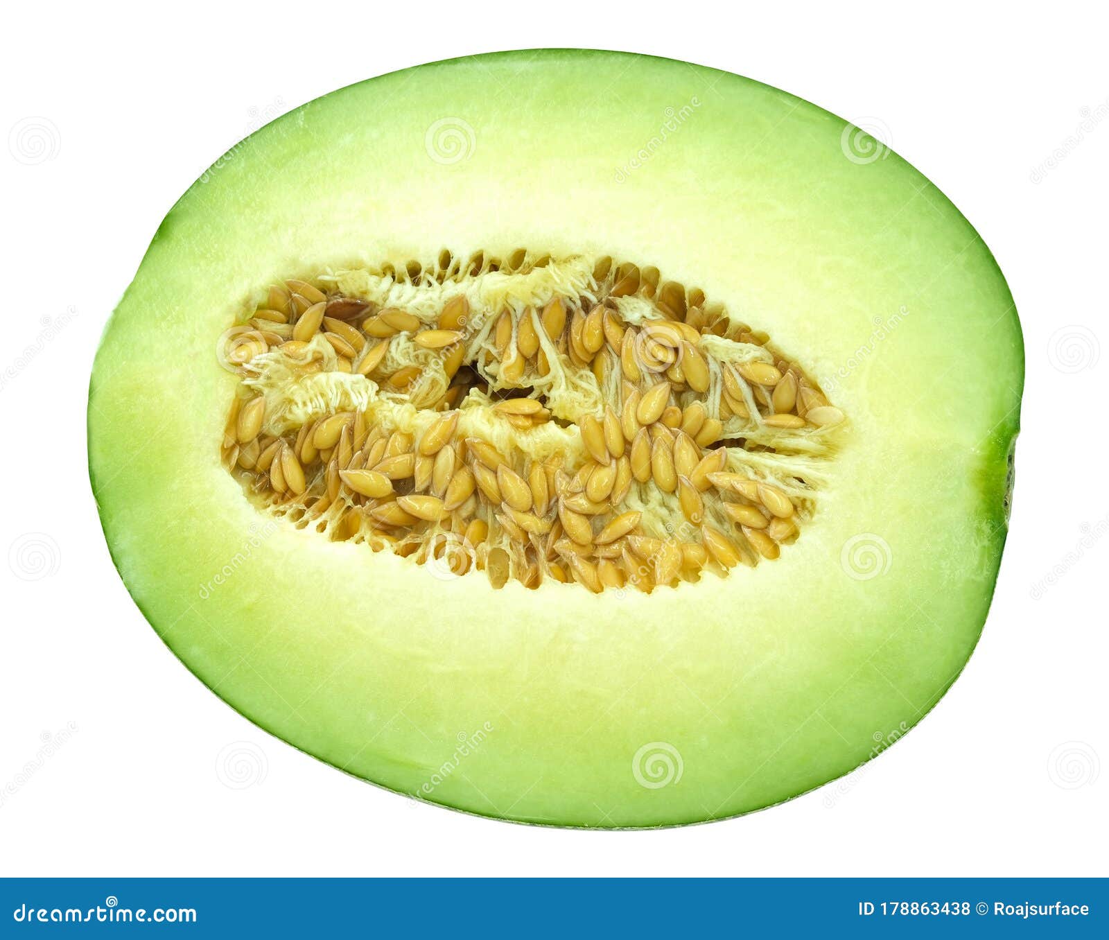 Fresh honey dew or melon slice fruit isolated on white background with  clipping path Stock Photo