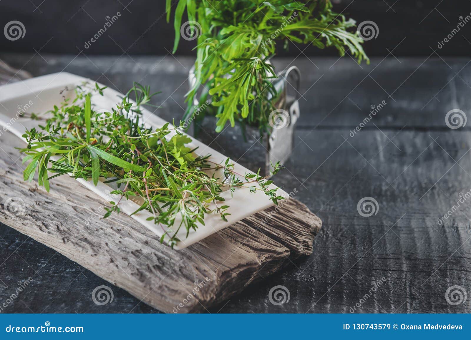 Fresh Green Parsley On A Wooden Table Cut In The City Garden