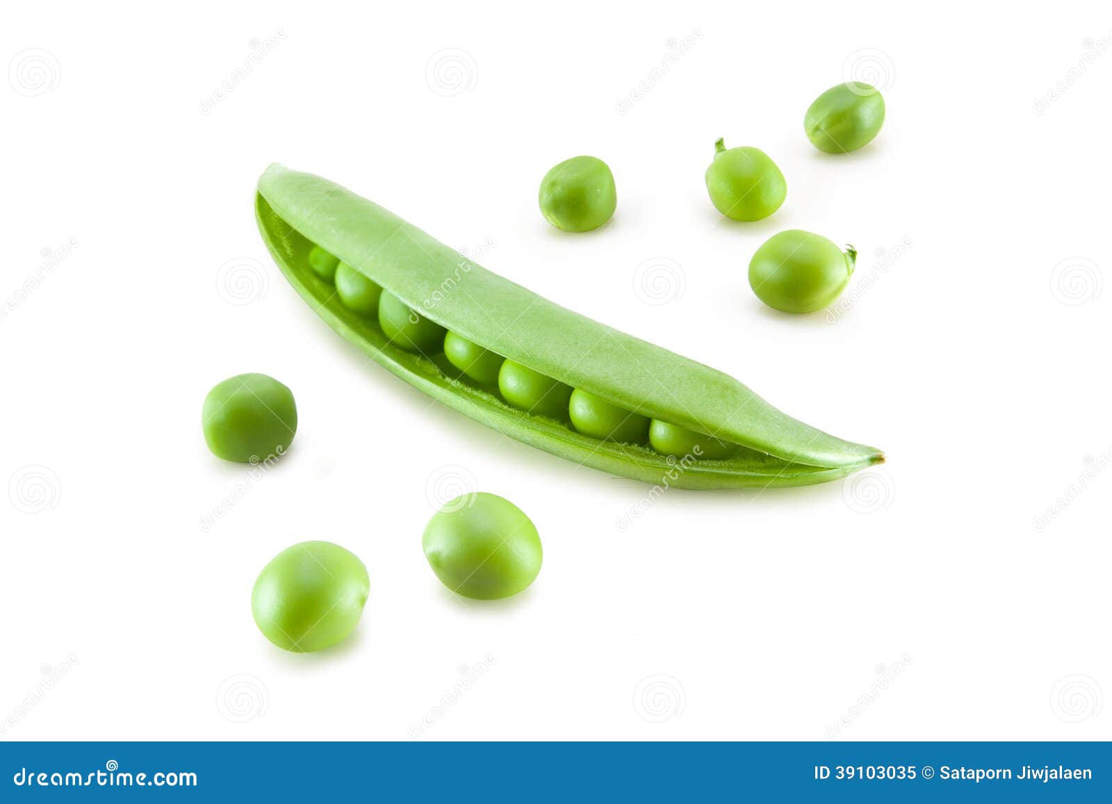 Fresh Green Pea in the Pod Isolated Stock Image Image of green, open