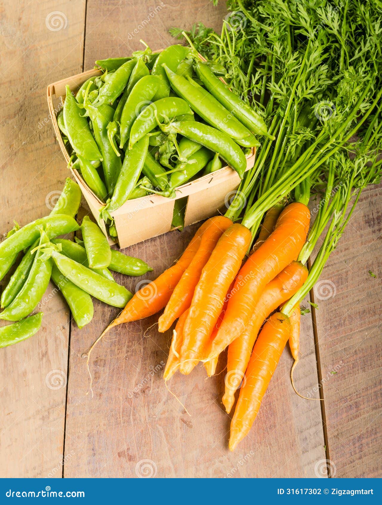 Fresh Green Peas and Carrots Stock Photo Image of healthy, vegetables