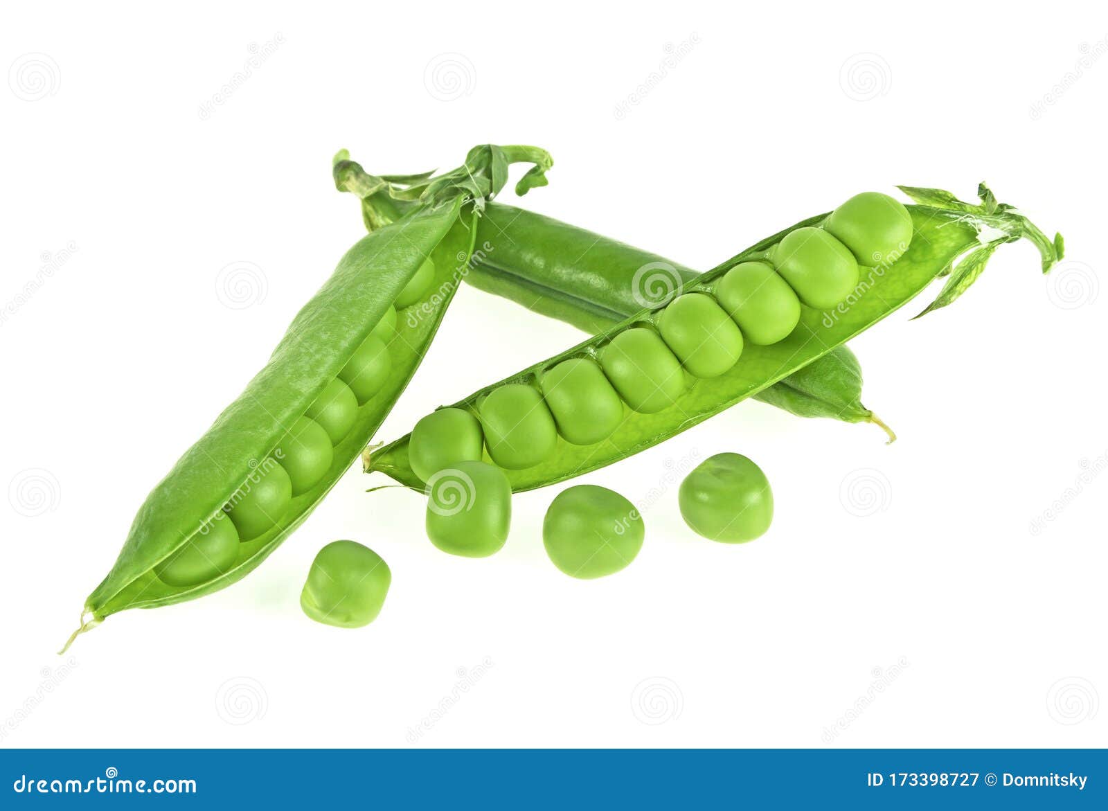 Fresh Green Peas Isolated on White Background Stock Image Image of