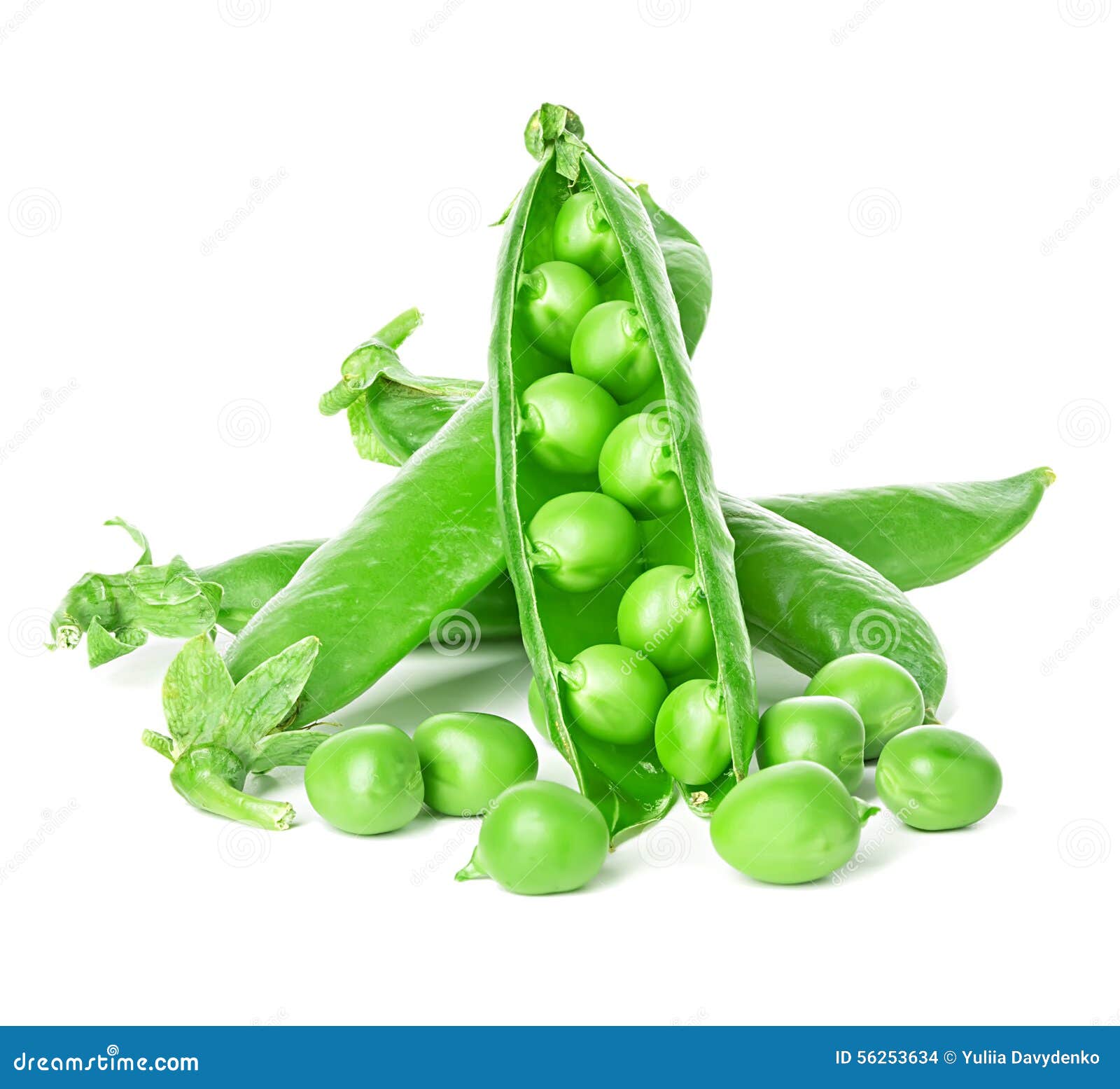 Fresh Green Peas Pods Isolated on White Stock Photo Image of ball, cereal 56253634