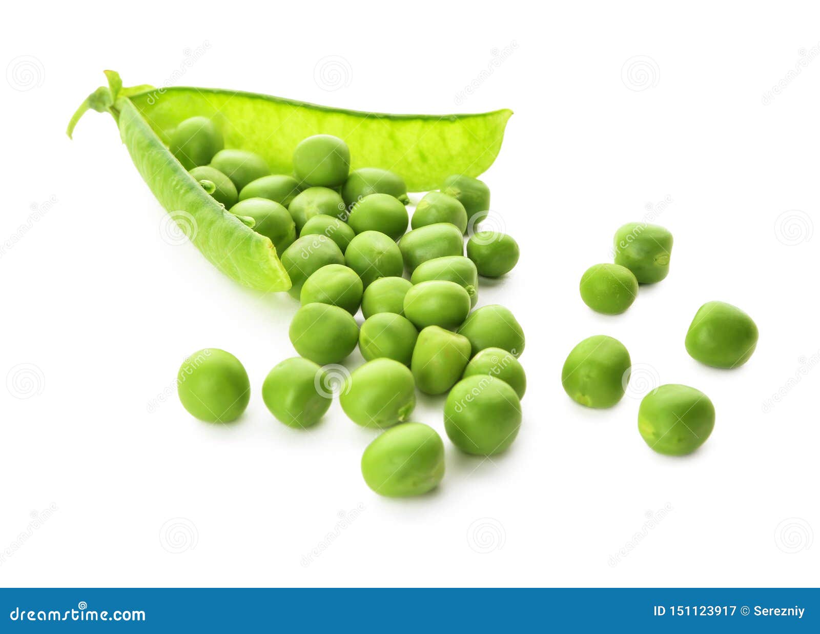 Fresh Green Peas on White Background Stock Image Image of healthy