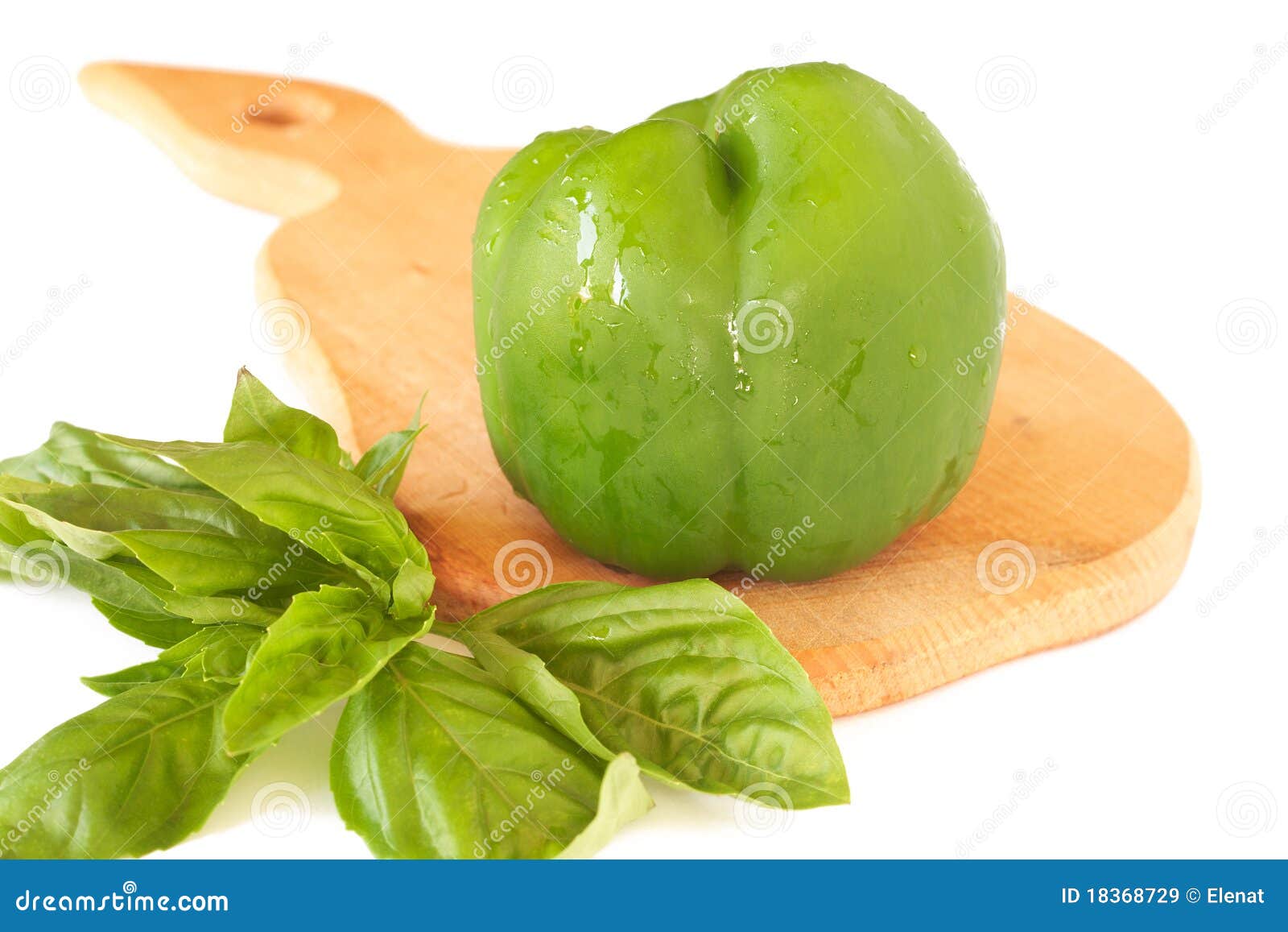 Fresh Green Pepper and Basil Stock Image Image of color, organic
