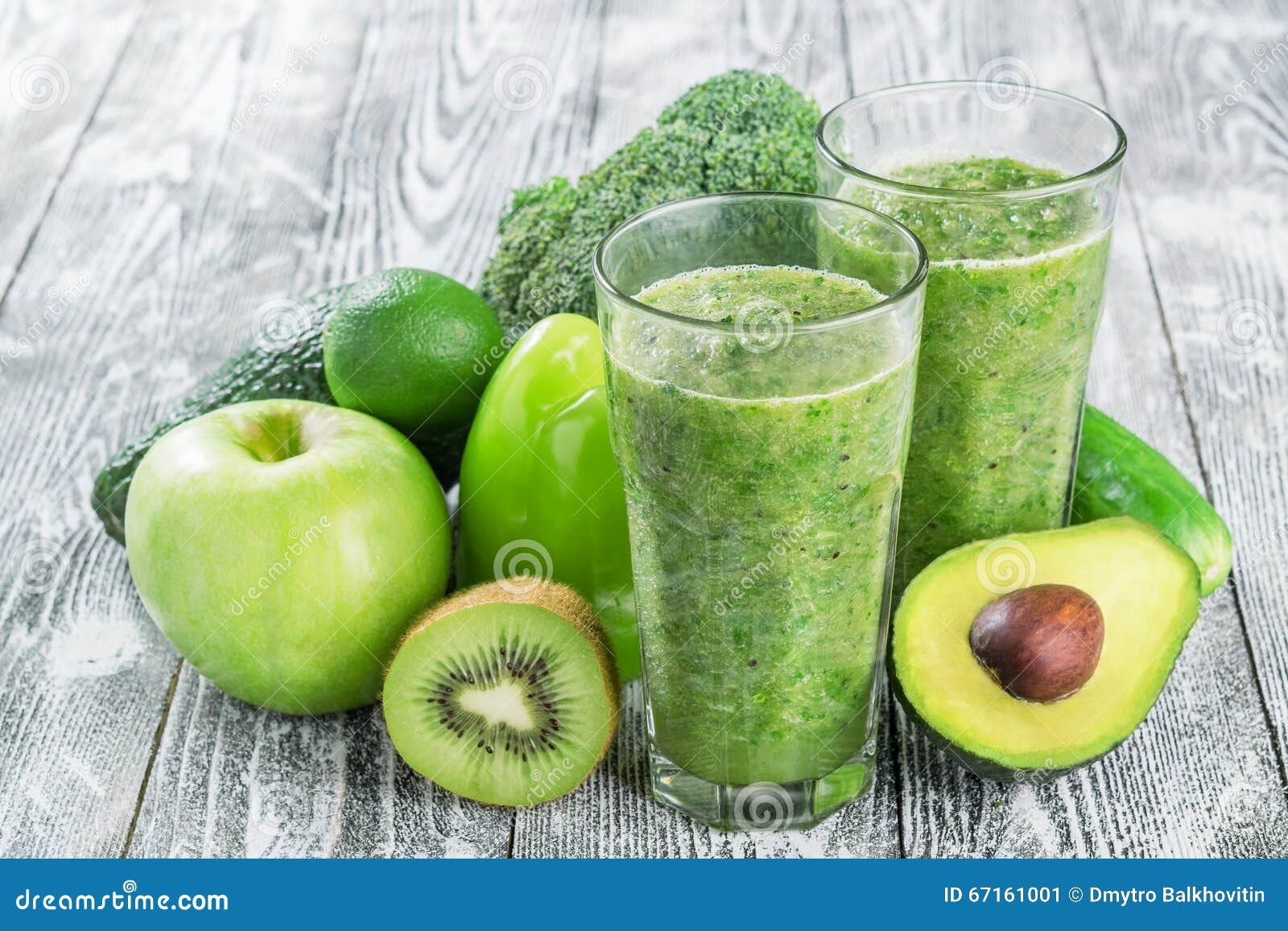 Fresh Green Smoothie from Fruit and Vegetables Stock Image Image of