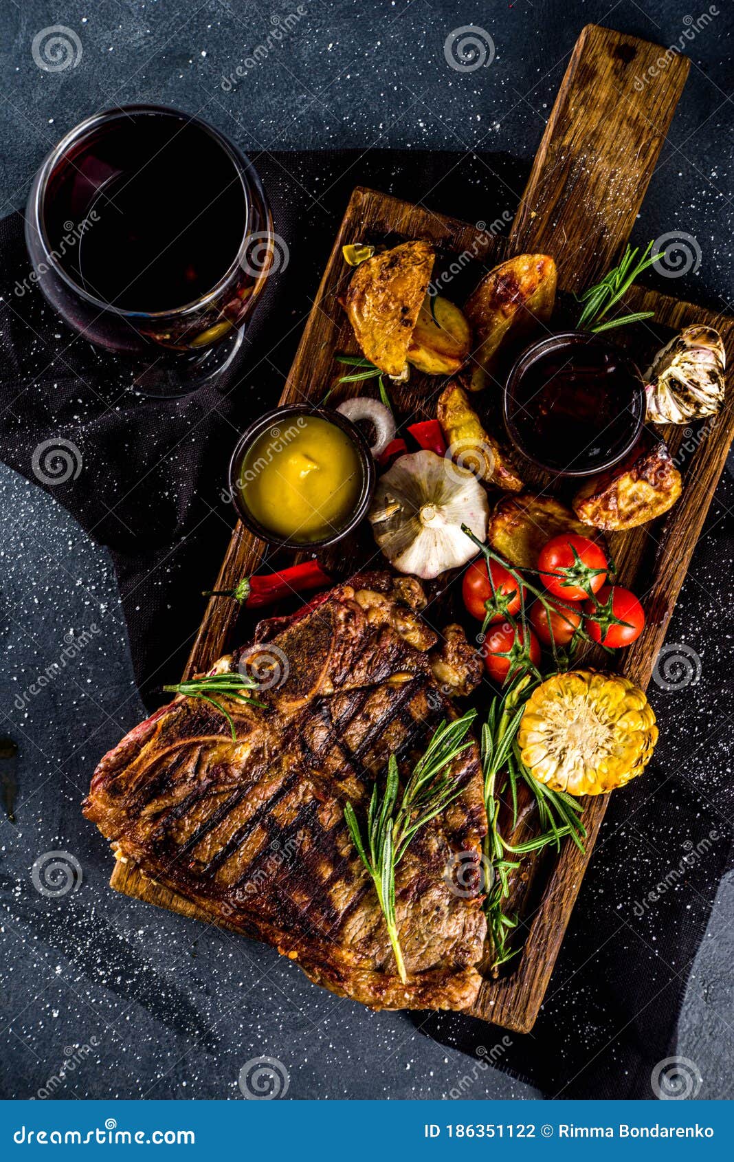 Fresh grilled meat stock photo. Image of rustic, striploin - 186351122