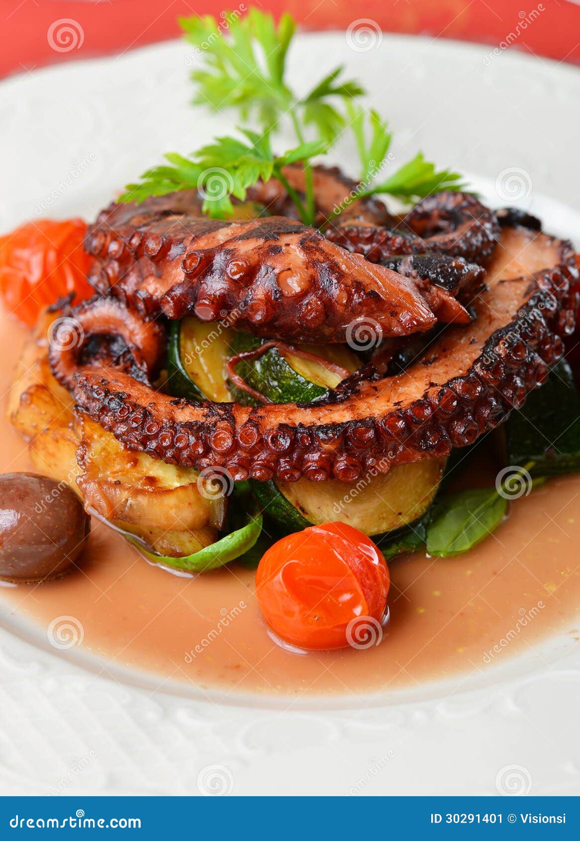 fresh grilled octopus