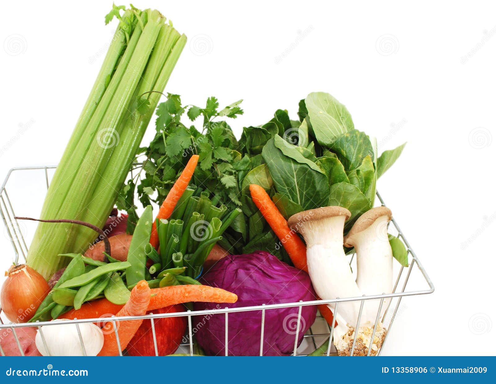 Fresh grocery basket stock photo. Image of shop, natural 13358906