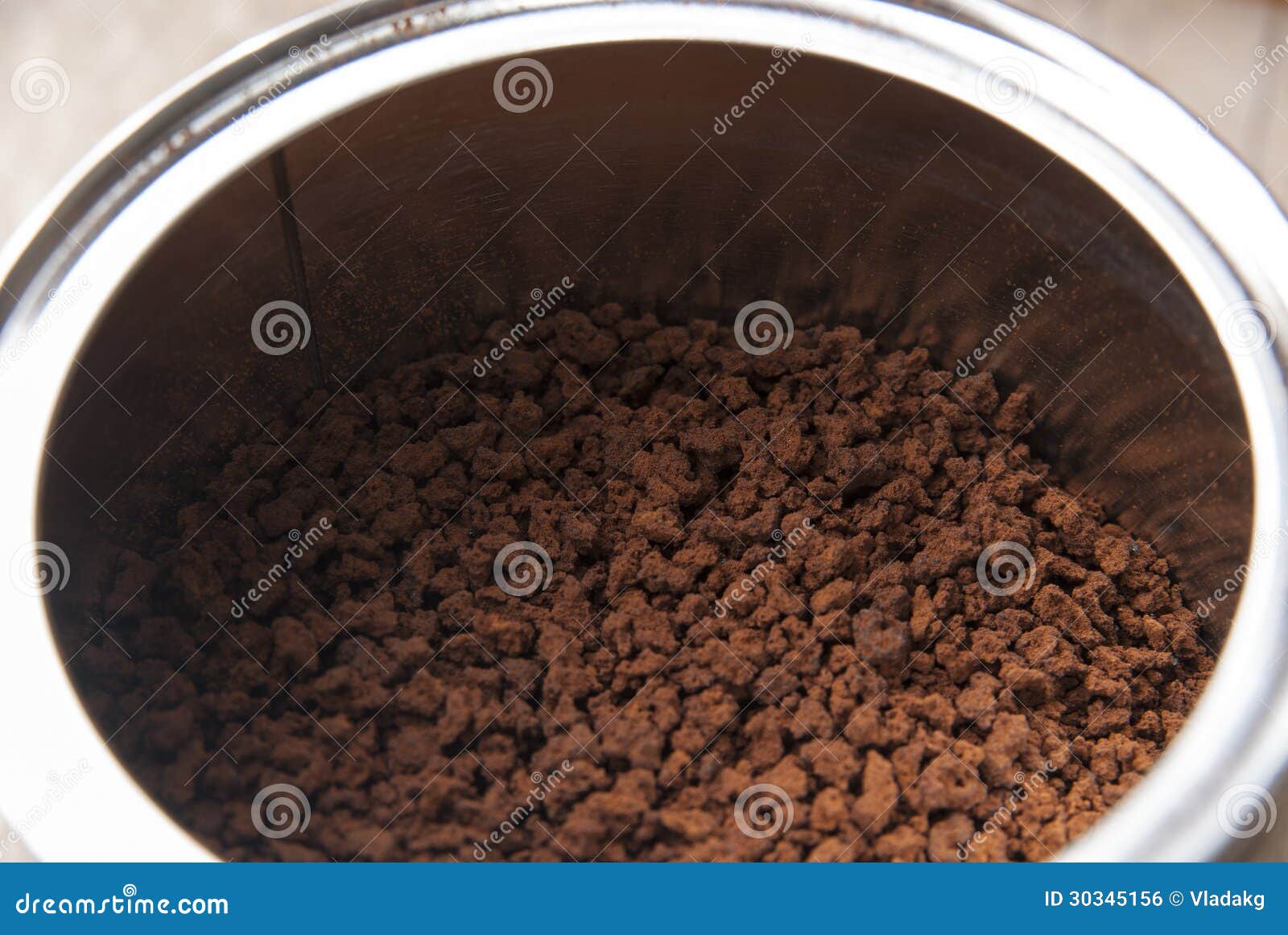 Fresh ground coffee in can stock photo. Image of food 30345156