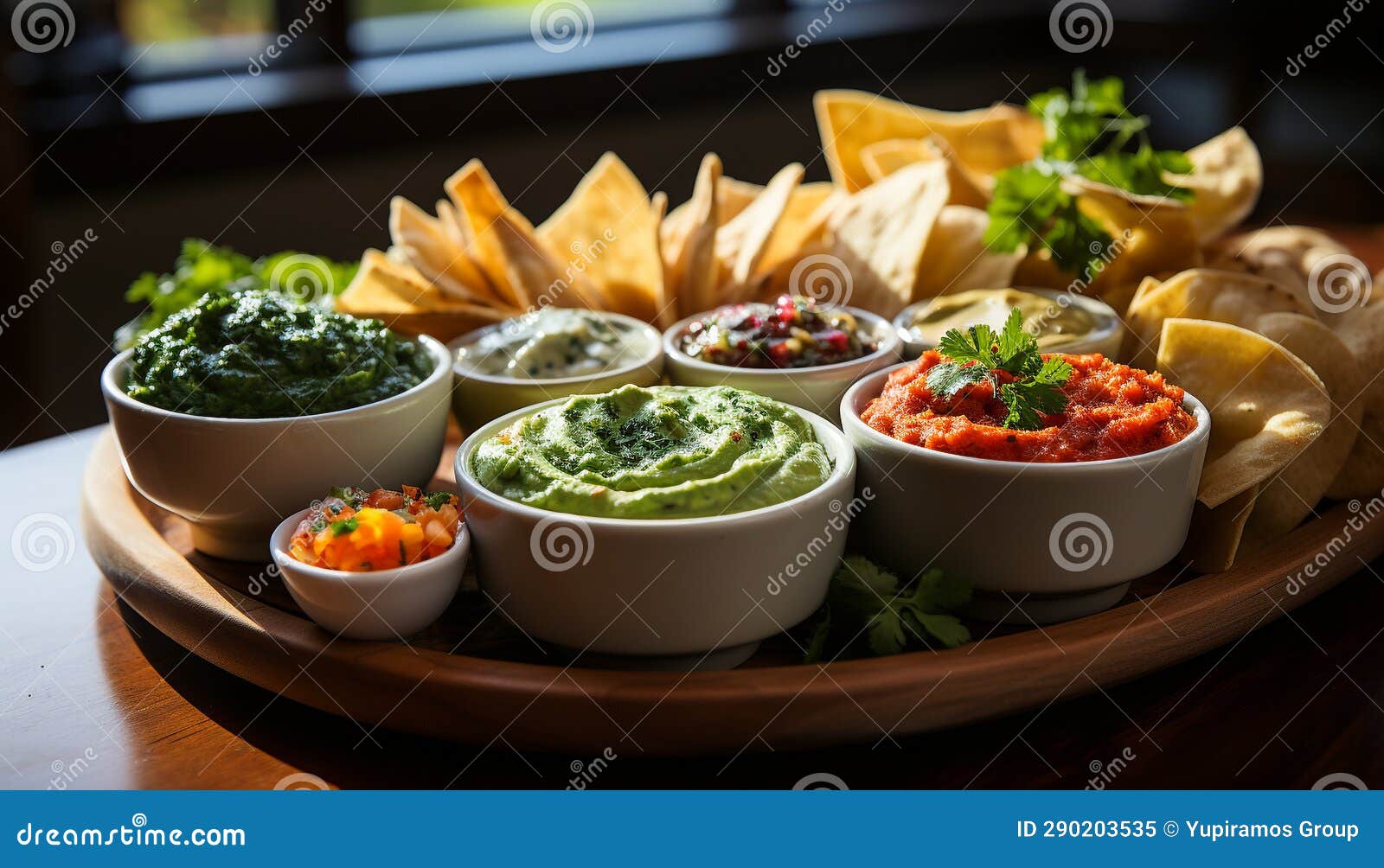 Fresh Guacamole Dip, a Savory Mexican Appetizer on Wooden Table