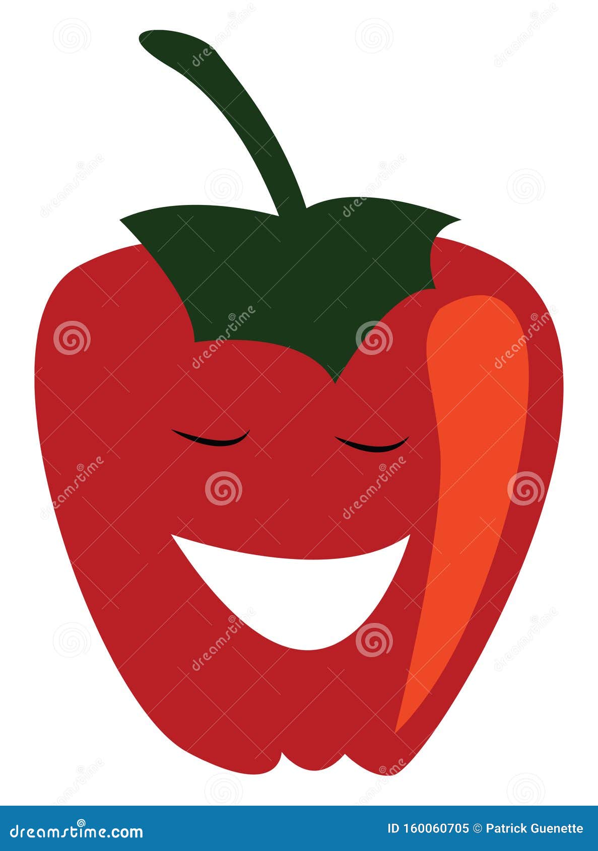A Fresh and Happy Red Pepper Added To Recipes Vector Color Drawing or