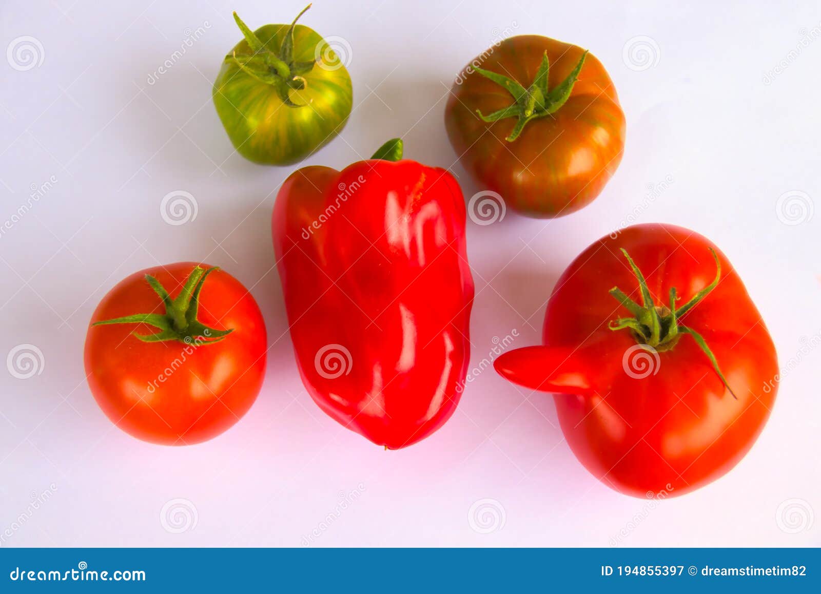Fresh Harvested Sweet Pepper and Tomato Stock Image Image of garlic