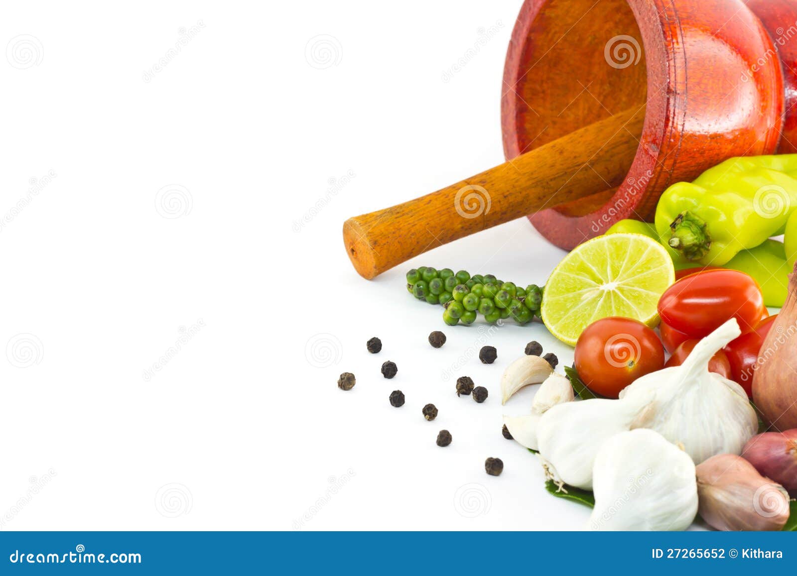 Fresh herbs and spices stock photo. Image of mortar, cuisine 27265652
