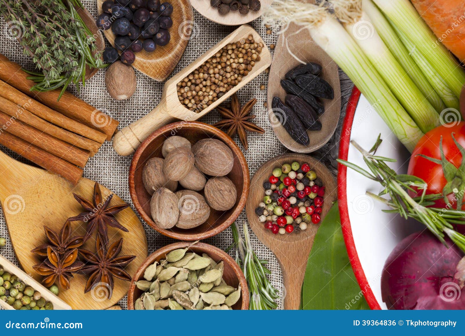 Fresh herbs and spices stock photo. Image of food, dried 39364836