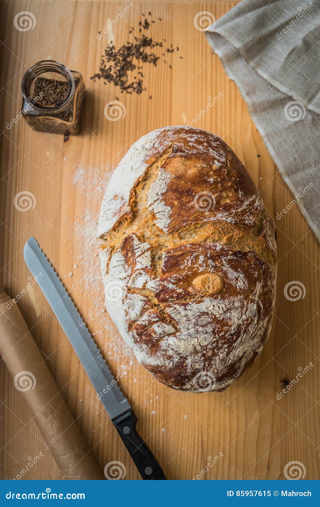 Fresh homebaked bread stock image. Image of grain, food 85957615