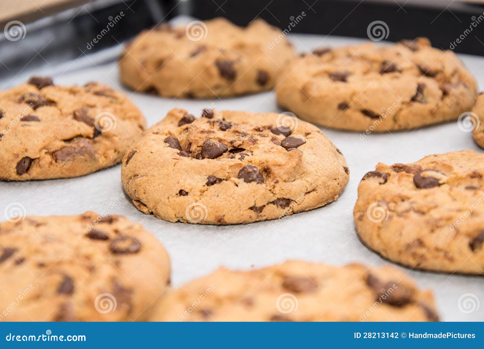 Fresh Homemade Cookies on a Griddle Stock Photo Image of closeup
