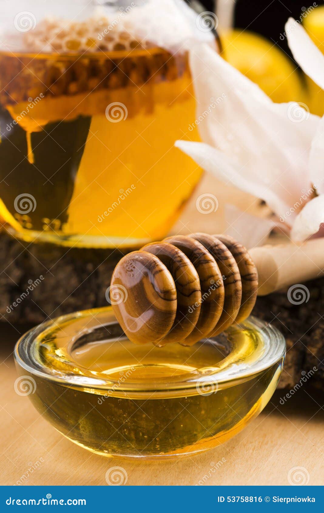 Fresh honey with stock photo. Image of healthy 53758816