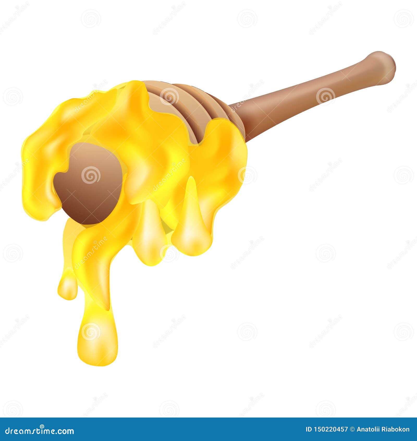 Fresh Honey on Spoon Icon, Cartoon Style Stock Vector Illustration of