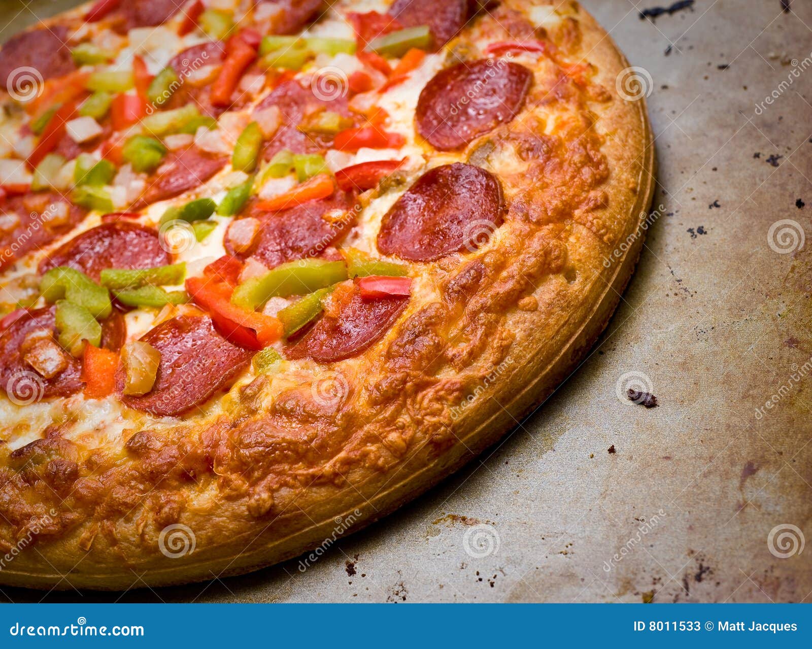Fresh Hot Pizza on Metal Pan. Stock Image Image of snack, crust 8011533