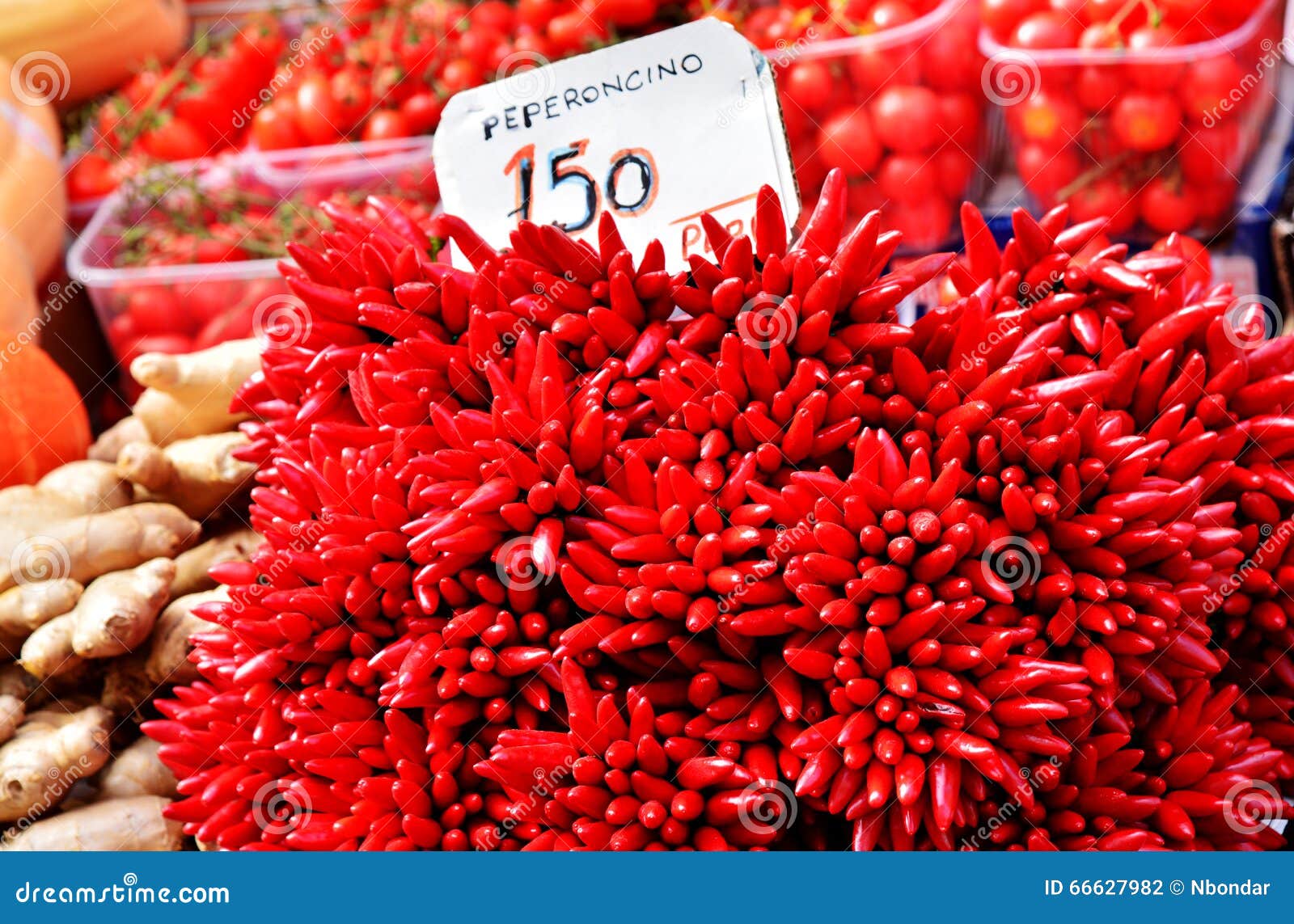 The Fresh Hot Red Pepper on the Market Stock Photo Image of tomato, price 66627982
