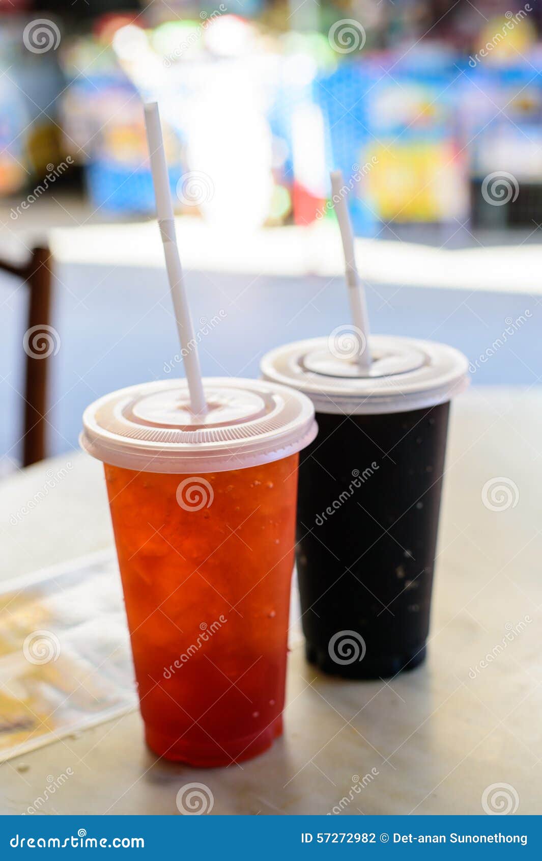 Fresh Ice Tea in Plastic Glass Stock Photo Image of beverage, full