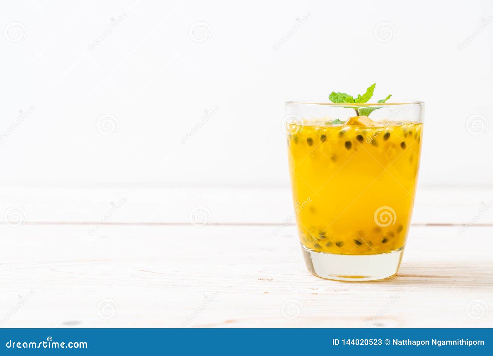Fresh and Iced Passion Fruit Juice Stock Image Image of mint, mango