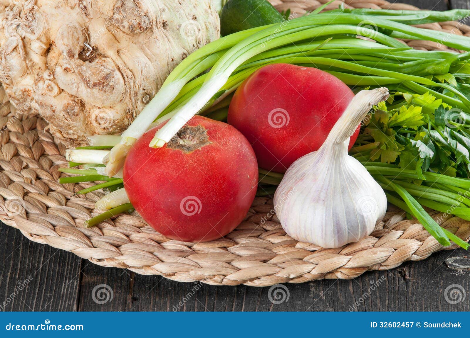 Fresh Ingredients for Cooking on the Table Stock Image Image of