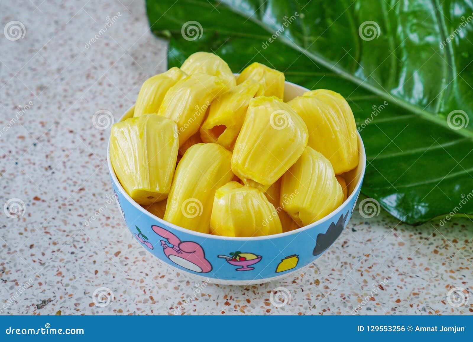 Jackfruit , Fresh Sweet Jackfruit Slices on a Cup Stock Photo Image
