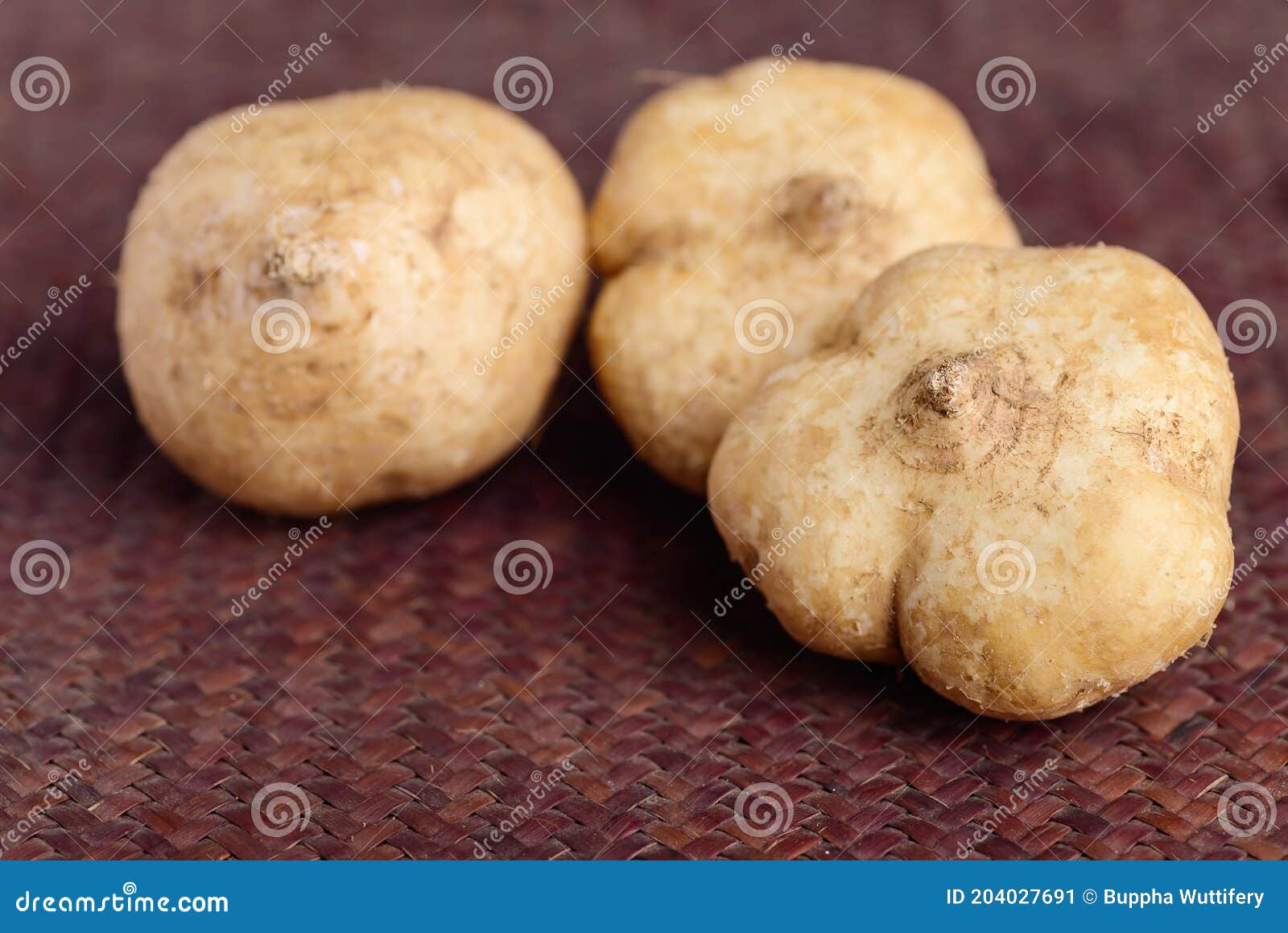 Fresh Jicama or Yam on Bamboo Sheet Stock Image Image of exotic