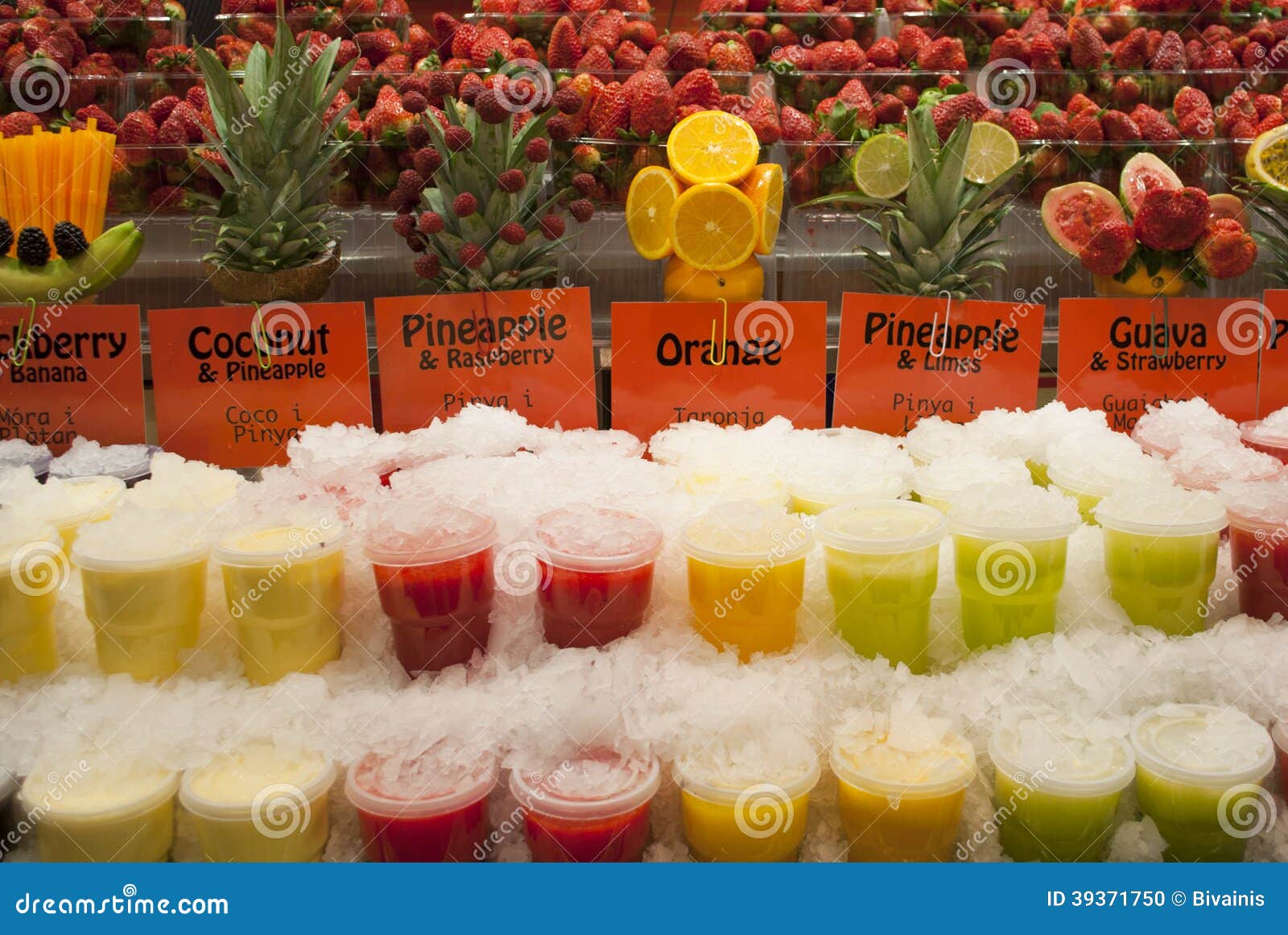 Fresh juice market stock photo. Image of tropical, cold 39371750