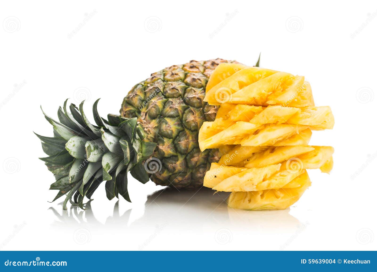 Sliced Pineapple In A Bowl On A Cutting Board With A Knife And A Whole  Pineapple Stock Photo - Download Image Now - iStock