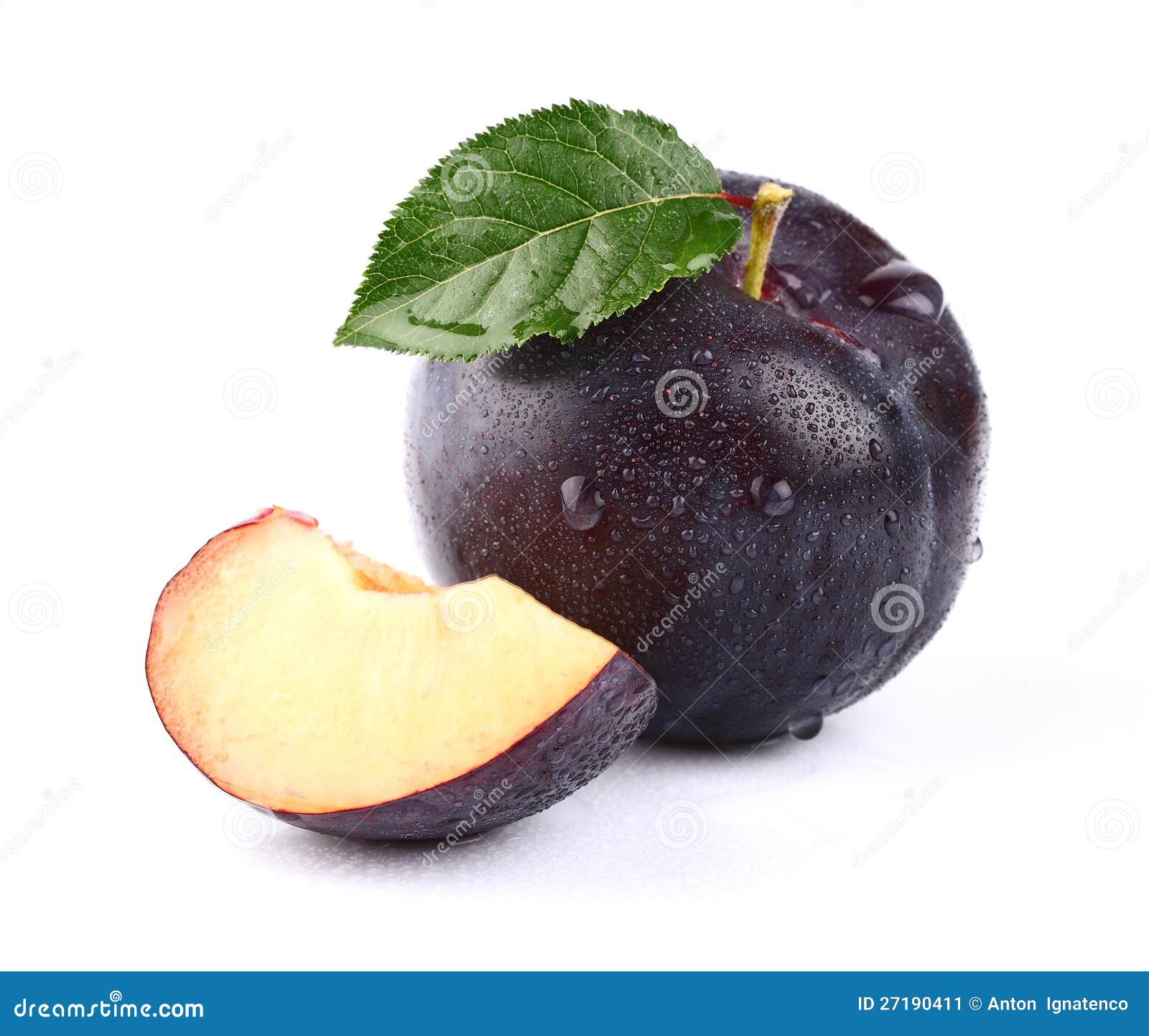 Fresh Juicy Plum with Slice Stock Image Image of healthy, nature