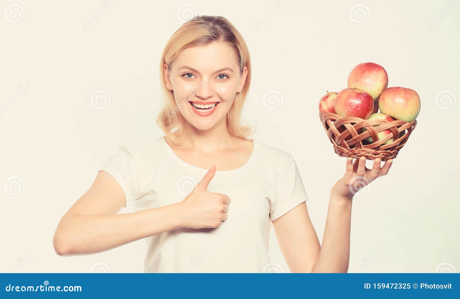 Fresh and Juicy Snack. Girl Live Healthy Life. Apple Organic Fruit. Eat